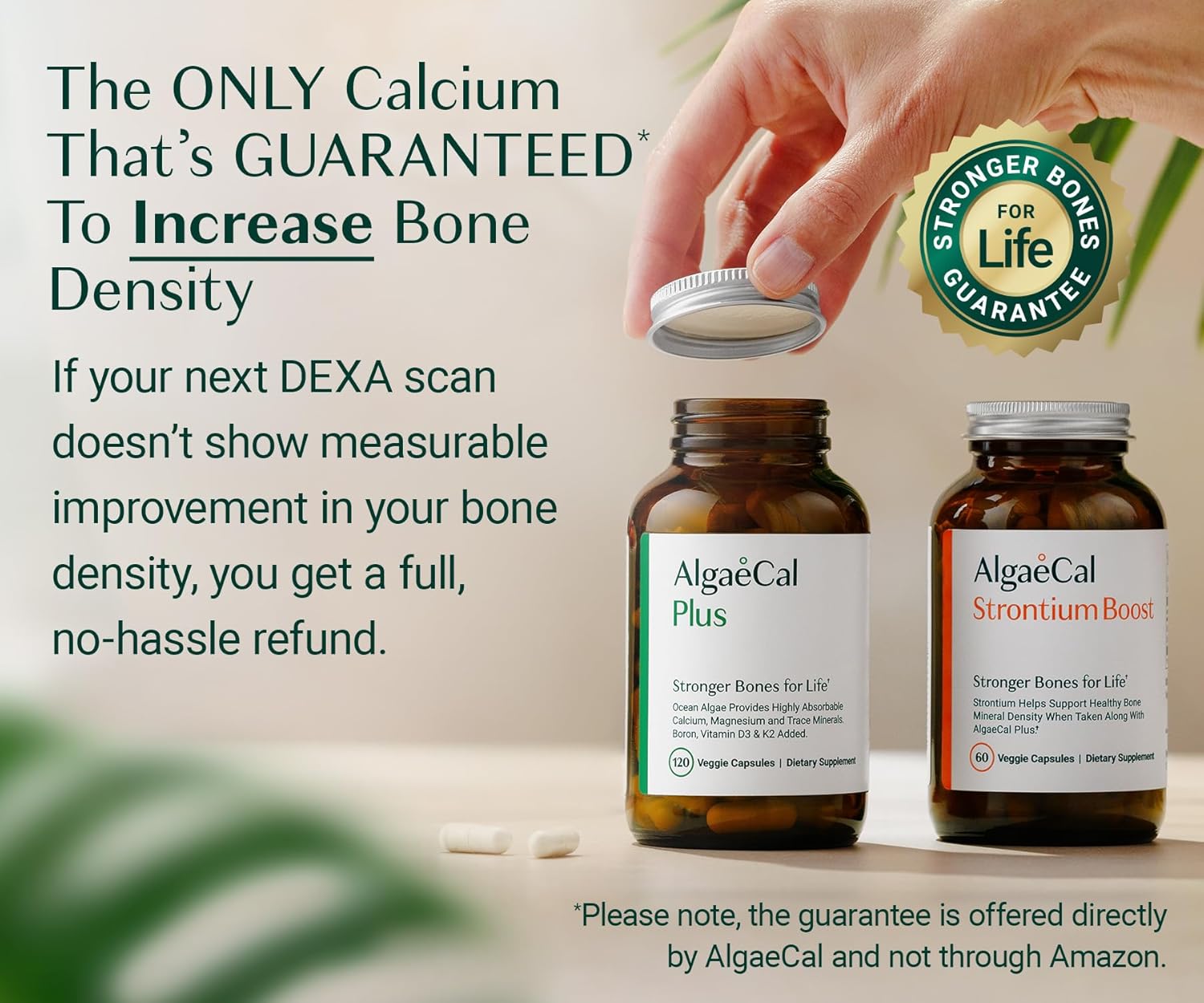 ALGAECAL Bone Builder Pack - Plant Based Calcium Supplement & Strontium - Organic Calcium 750mg with Vitamin D3 1600 IU, Vitamin K2, Magnesium, 16 Nutrients for Bone Health & Density (1-Month Supply) - Image 6