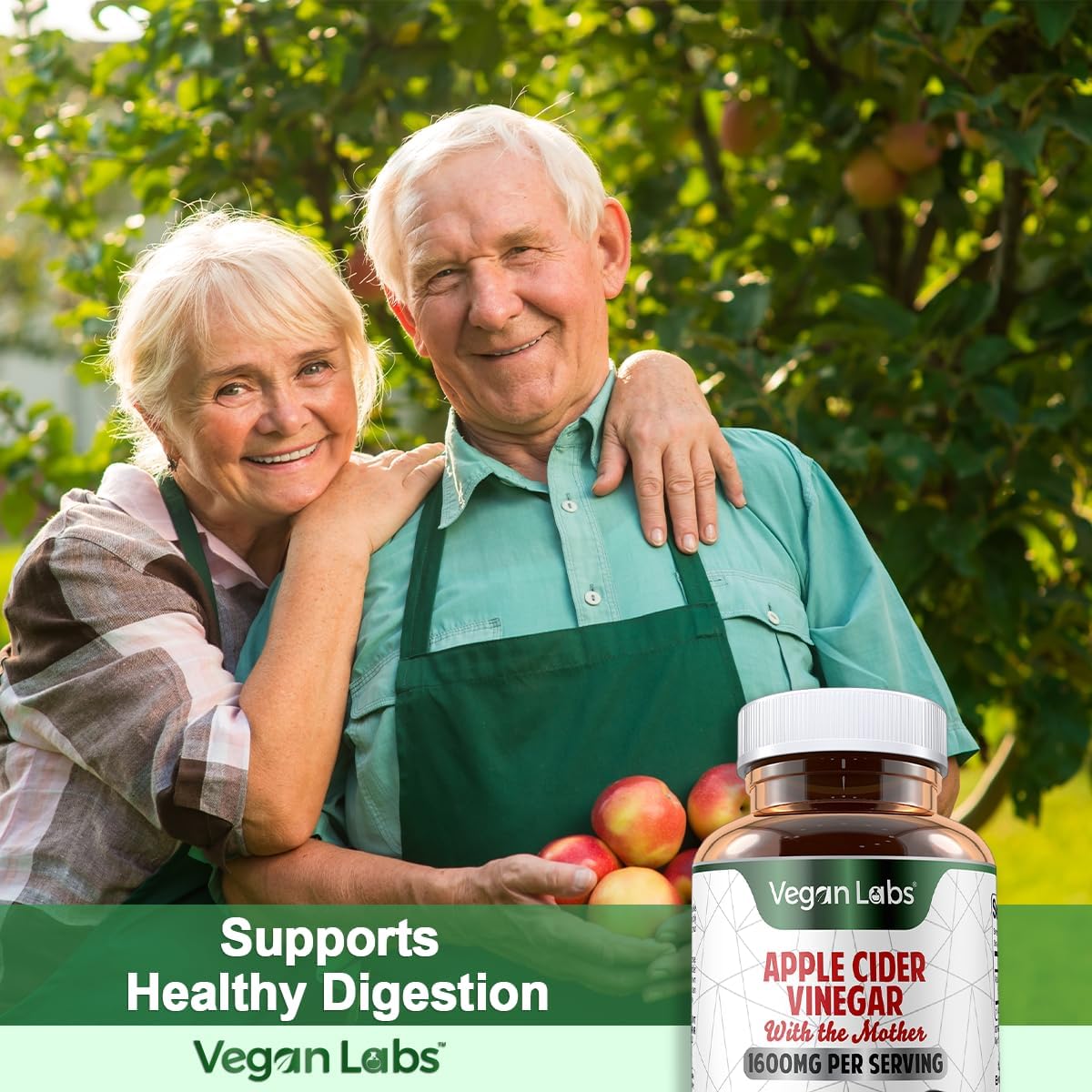 Vegan Labs Apple Cider Vinegar Capsules with The Mother- 180 Vegan Capsules, 1600MG Per Serving- 100% Natural ACV Pills- Supports Healthy Digestion, Keto, Weight Management, Detox, and Immune System - Image 7