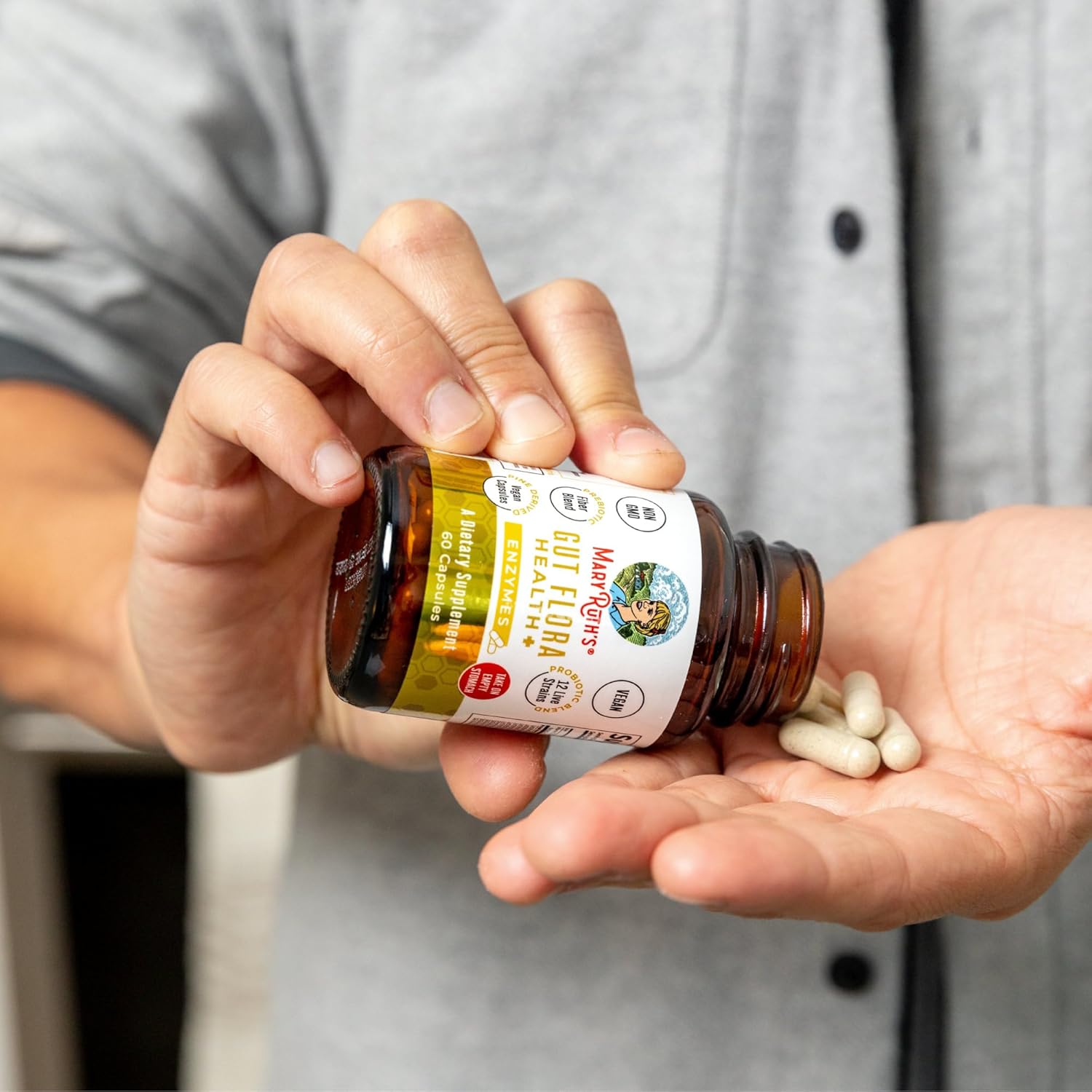 MARYRUTH'S Gut Flora Health+ Enzymes | Prebiotic & Probiotic Digestive Enzymes for Healthy Gut Biome & Digestive Support | Gastrointestinal Health | CLP Certified | 60 Capsules | Up to 2 Month Supply - Image 10