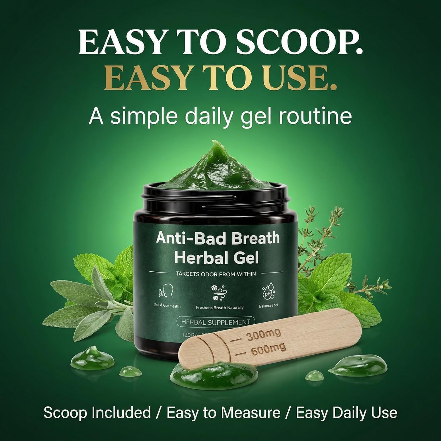 Anti-Bad Breath Herbal Gel Supplement - Body & Breath Odor Control from The Inside – Internal Deodorant, Natural Herbal Deodorant Gel with Parsley and Chlorophyll, Full Body Deodorizer (2) - Image 8