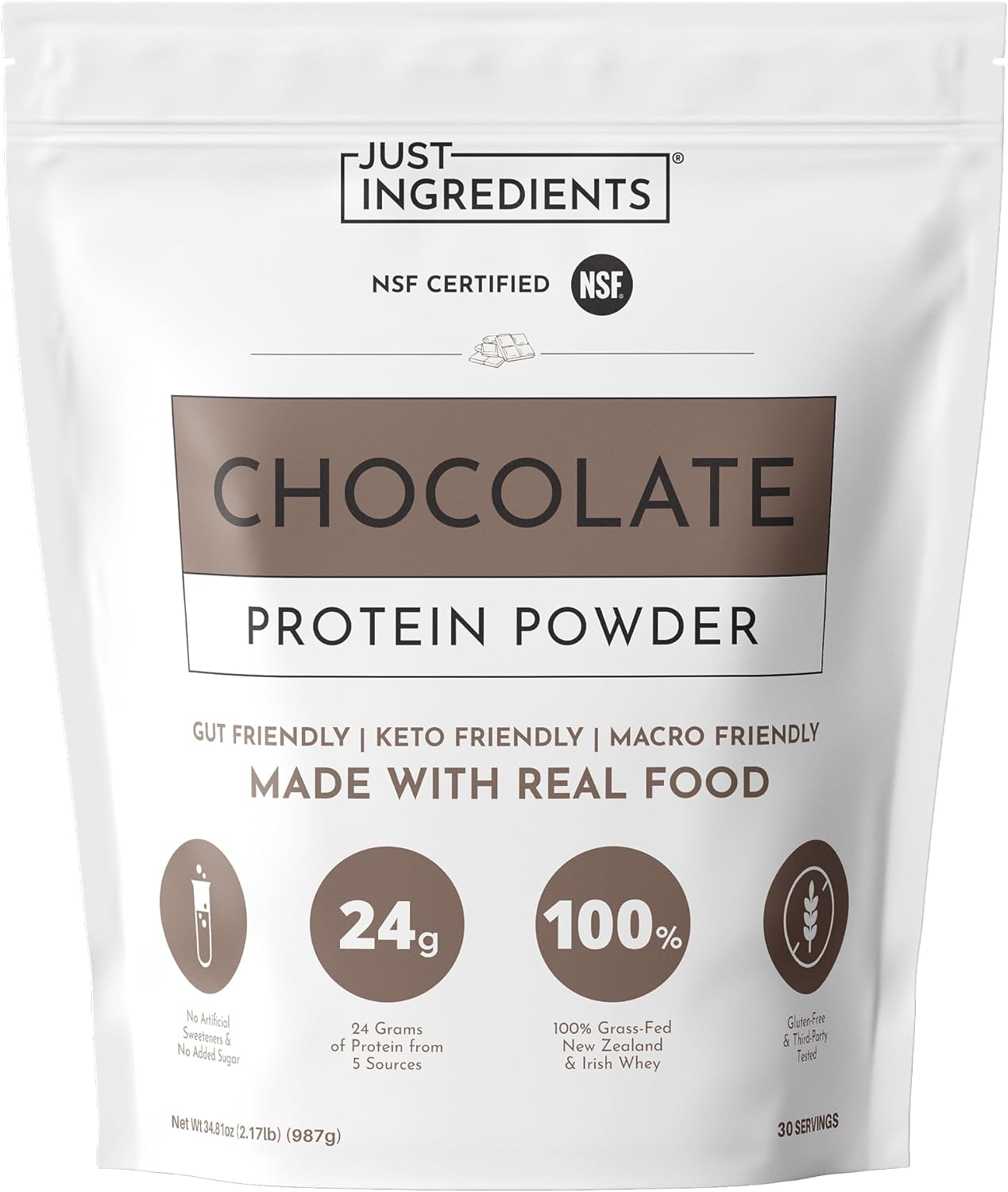 Chocolate Protein Powder – 30-Serving Blend with 100% Grass-Fed Whey & Organic Plant Proteins – Rich Cocoa Flavor – Supports Muscle Recovery, Energy & Satiety* – No Artificial Sweeteners or Fillers