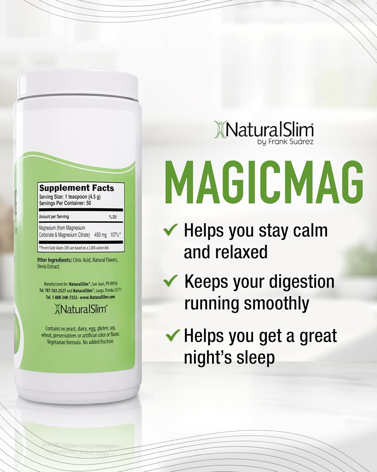 NaturalSlim MagicMag - Highly Absorbable Magnesium Citrate Powder for Relaxation, Energy, Better Sleep & Metabolic Support - Magnesium Supplement for Women & Men - Strawberry & Lime Flavored 8oz - Image 3
