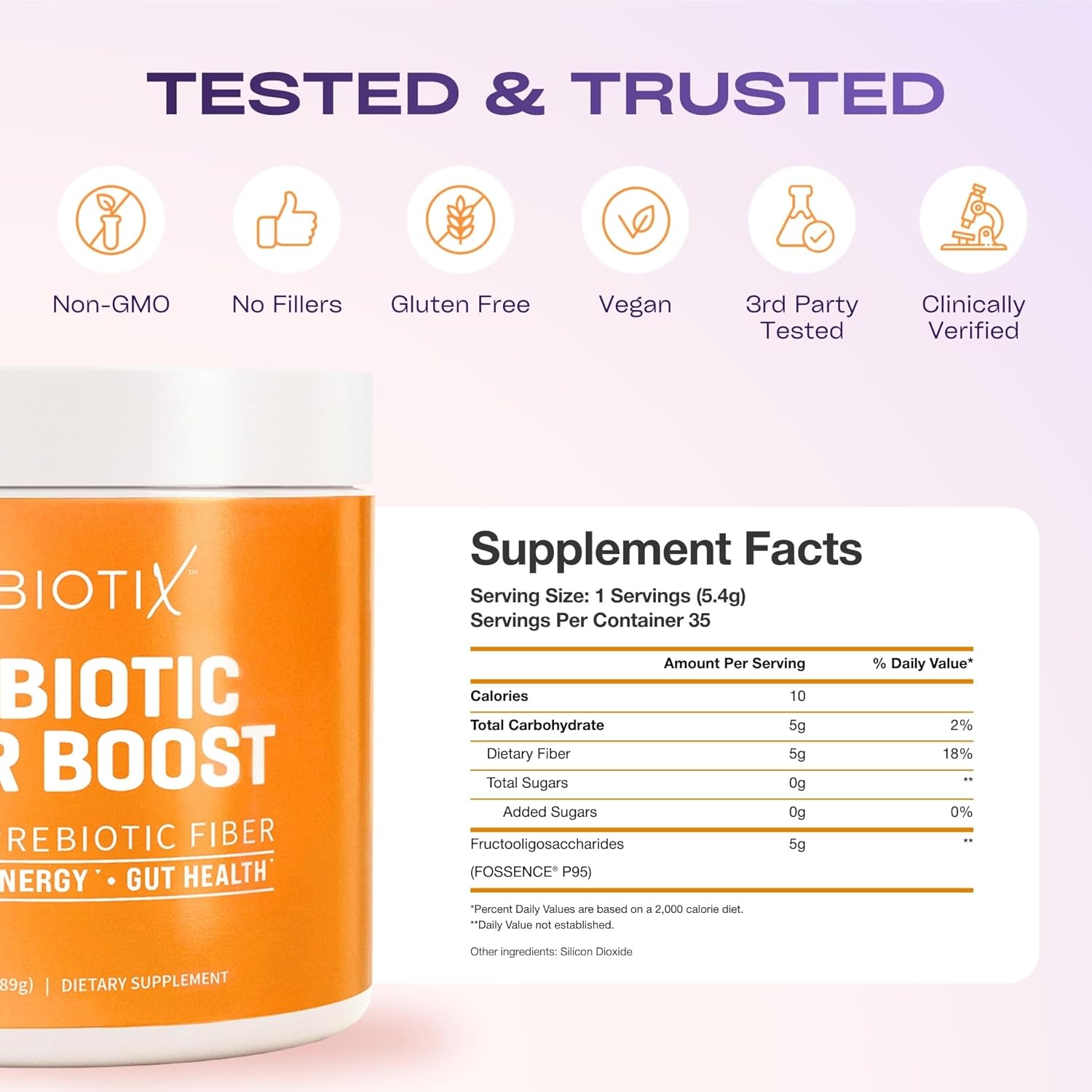 GOBIOTIX Fiber Supplement Powder with Prebiotics for Digestive Health and GLP-1 Support, Soluble Fiber for Gut Health & Debloat, Keto, Vegan, Gluten & Sugar Free, 35 Servings (1 Pack) - Image 6