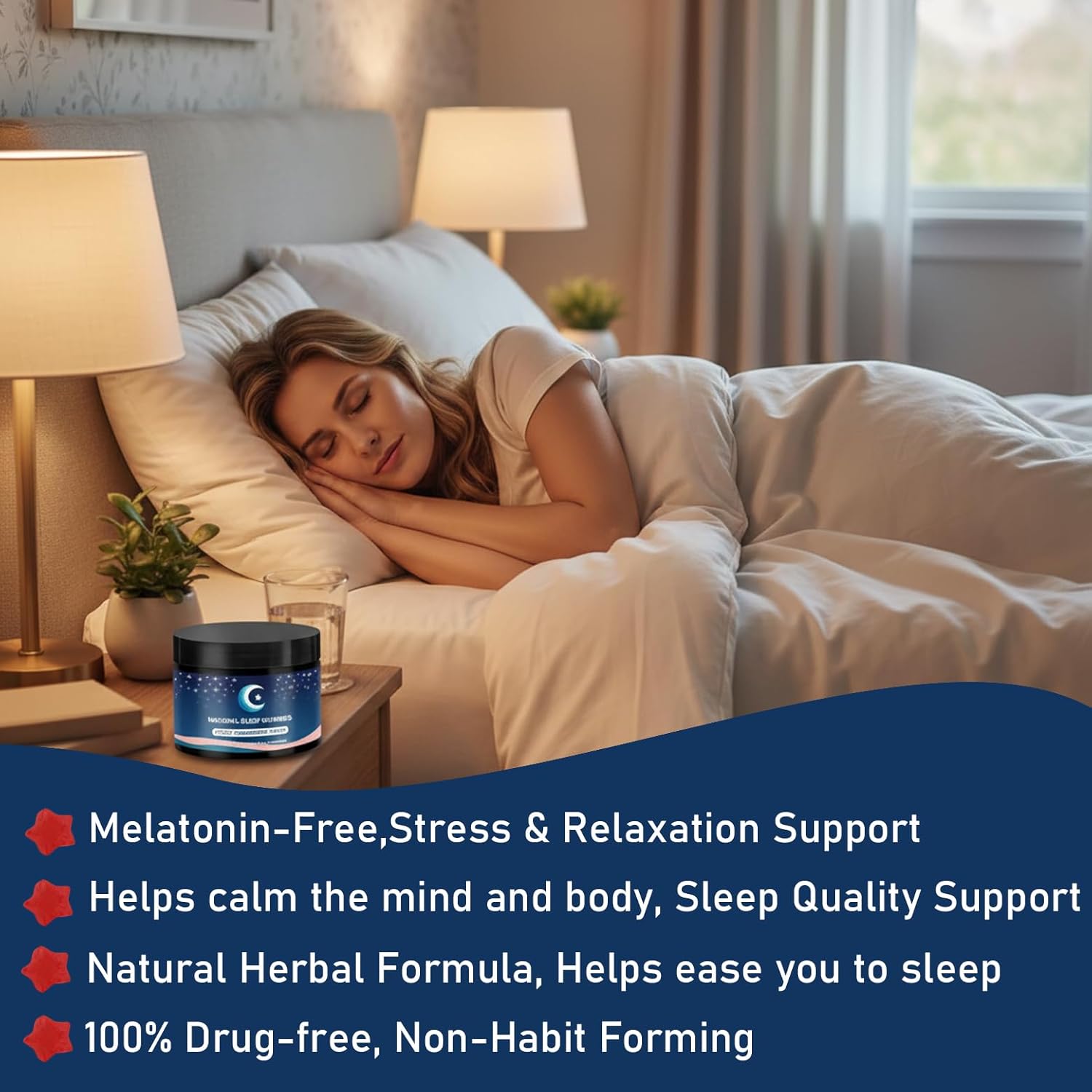 ZAYMAN Melatonin Free Sleep Gummies, Natural Sleep Aid Gummies with L-Theanine, Magnesium Glycinate, Valerian Root, Passionflower - Sugar Free, Strawberry Flavor, Vegan, 60 Count - Image 3