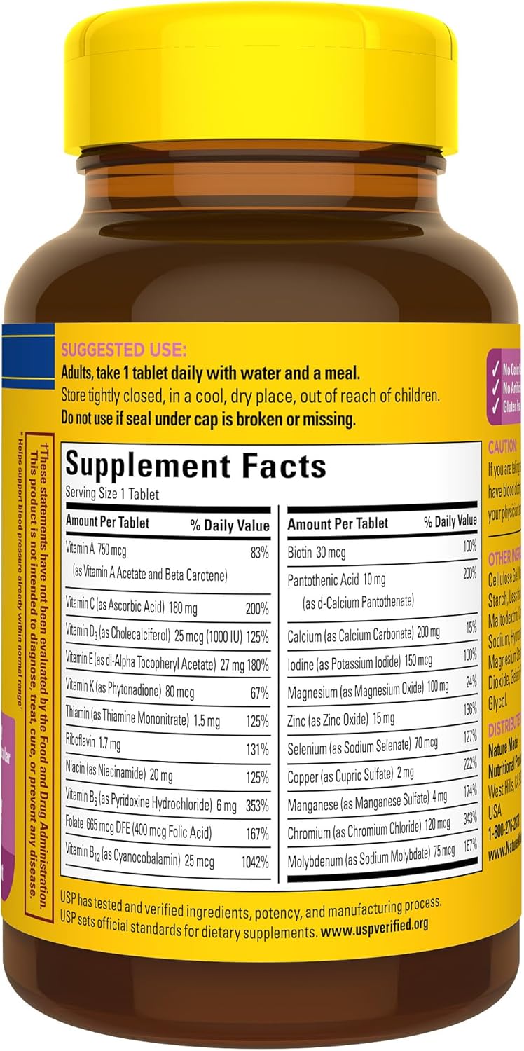 Nature Made Multivitamin For Women 50+ No Iron, Multivitamins for Women 50 Plus, Daily Nutritional Support, Nature Made Multi Vitamins, 90 Tablets, 90 Day Supply - Image 9