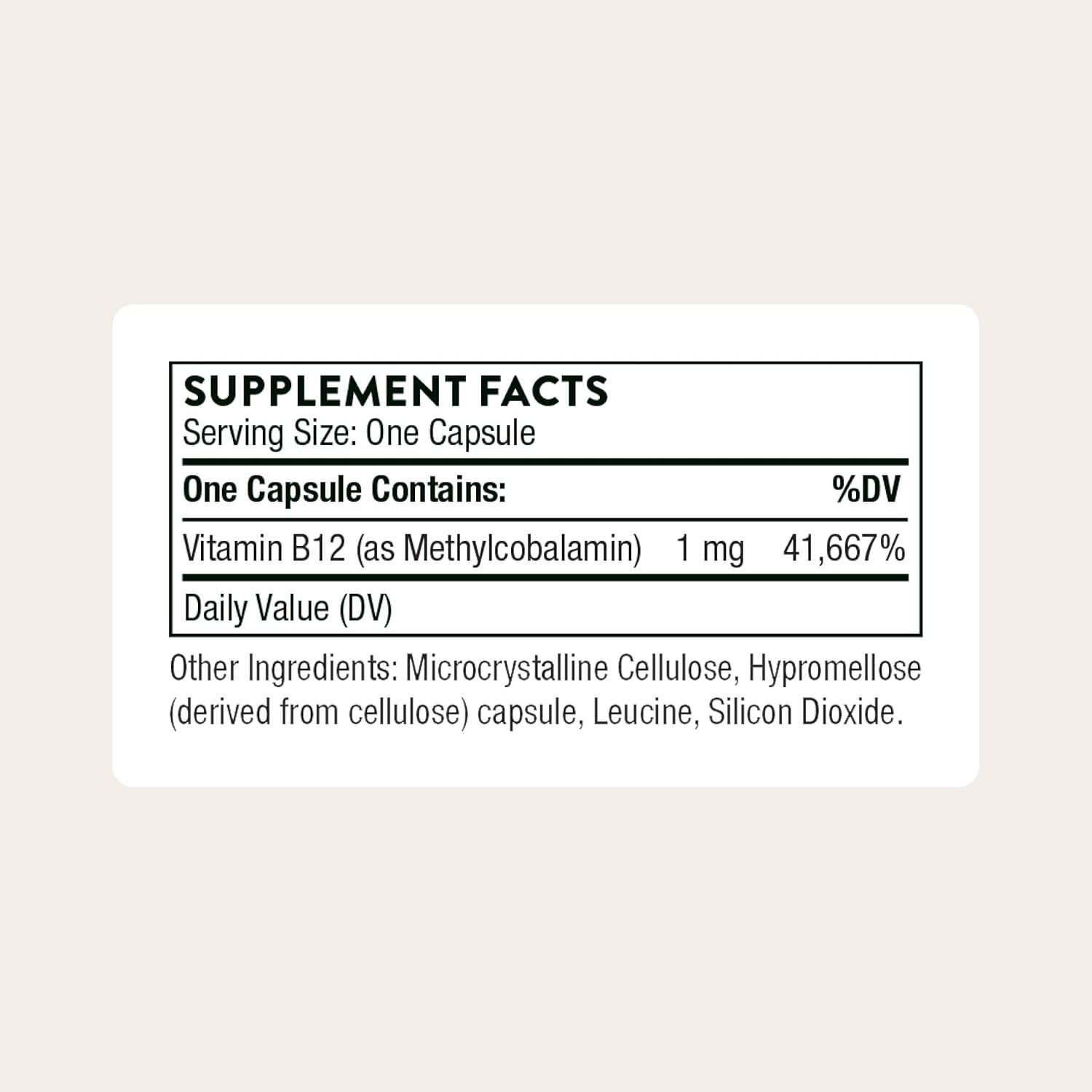 THORNE - Vitamin B12 - as Methylcobalamin - Supports Heart & Nerve Health, Blood Cell Function, Restful Sleep & Methylation* - Third-Party Certified - Gluten, Dairy & Soy-Free - 60 Capsules - Image 2