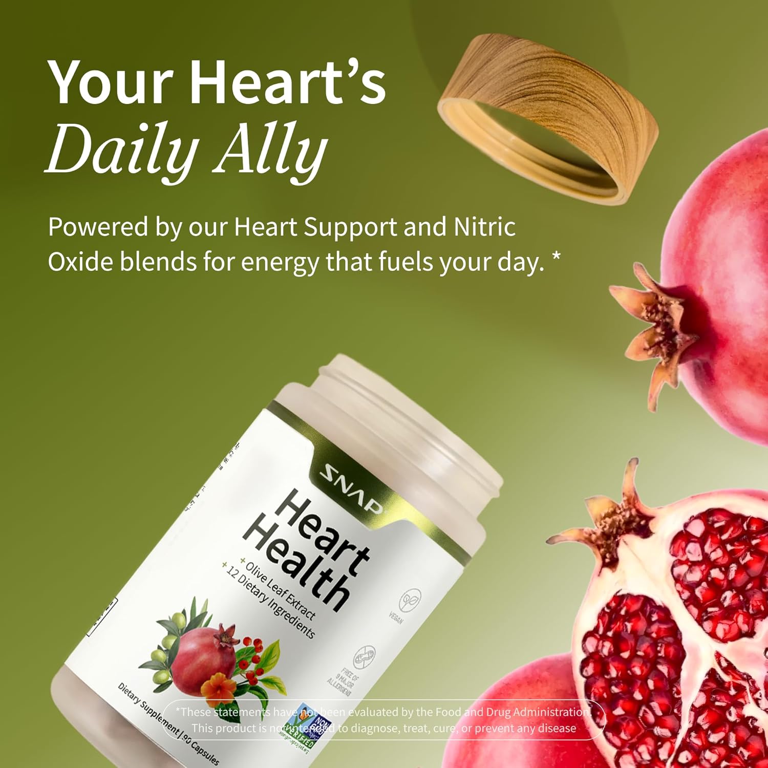 Snap Supplements Heart Health Support Supplement - Botanical Support for Heart Health, Healthy Circulation, and Nitric Oxide Levels, 30-Day Supply, 90 Capsules (Packaging May Vary) - Image 4
