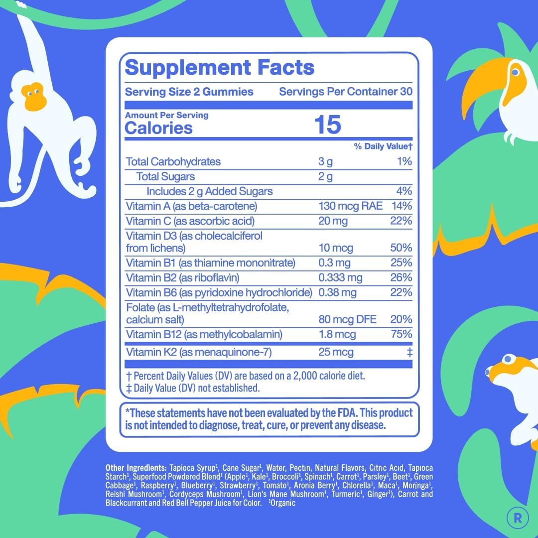 First Day Kids Multivitamin Gummies Age 4+, Strawberry & Orange - Kids Vitamins Multivitamin Gummy A C D3 K2 B1 B2 B6 B12 Folate, Immunity & Brain Function, Vegan - 30 Day Supply, Packaging May Vary - Image 3