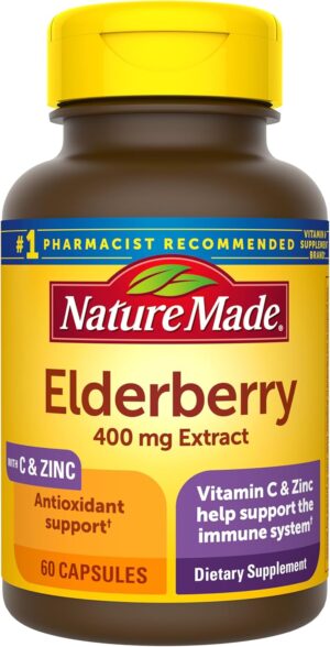 Nature Made Elderberry, Vitamin C a...
