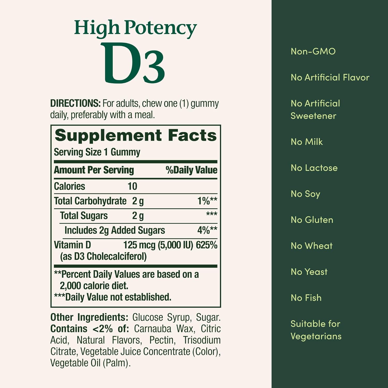 Nature’s Bounty Vitamin D 5000 IU Gummies, Vitamin D3 High Potency Immune Support & Bone Health Supplement, 5000 IU in 1 Gummy, Strawberry Flavor, 2 month Supply, 60 Vegetarian Gummies for Adults - Image 5