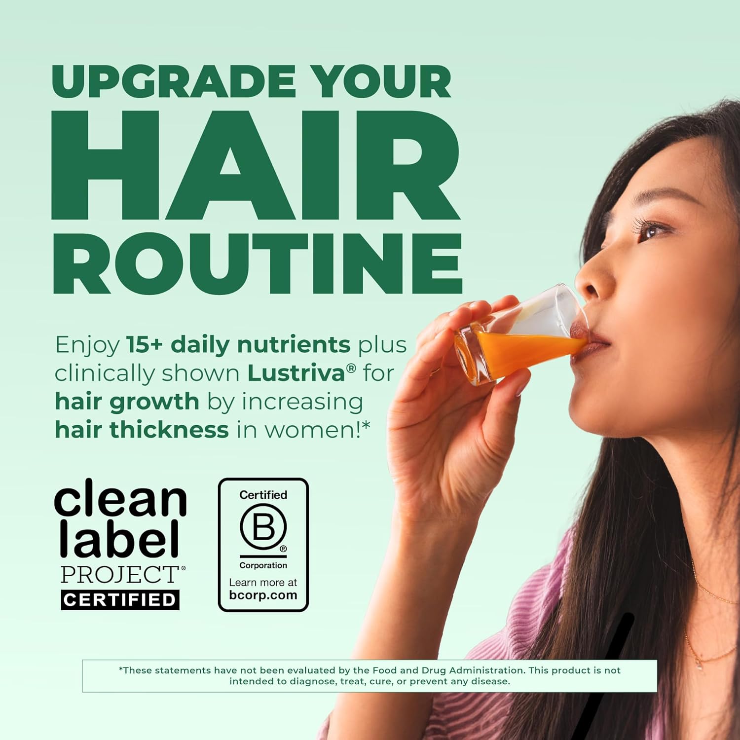 MARYRUTH'S Liquid Multivitamin + Hair Growth | Clinically Tested in Women for Thicker Hair & Facial Wrinkles | Biotin 10000mcg | Lustriva Hair Growth Supplements | Skin Care | Ages 18+ | 30 Fl Oz - Image 2