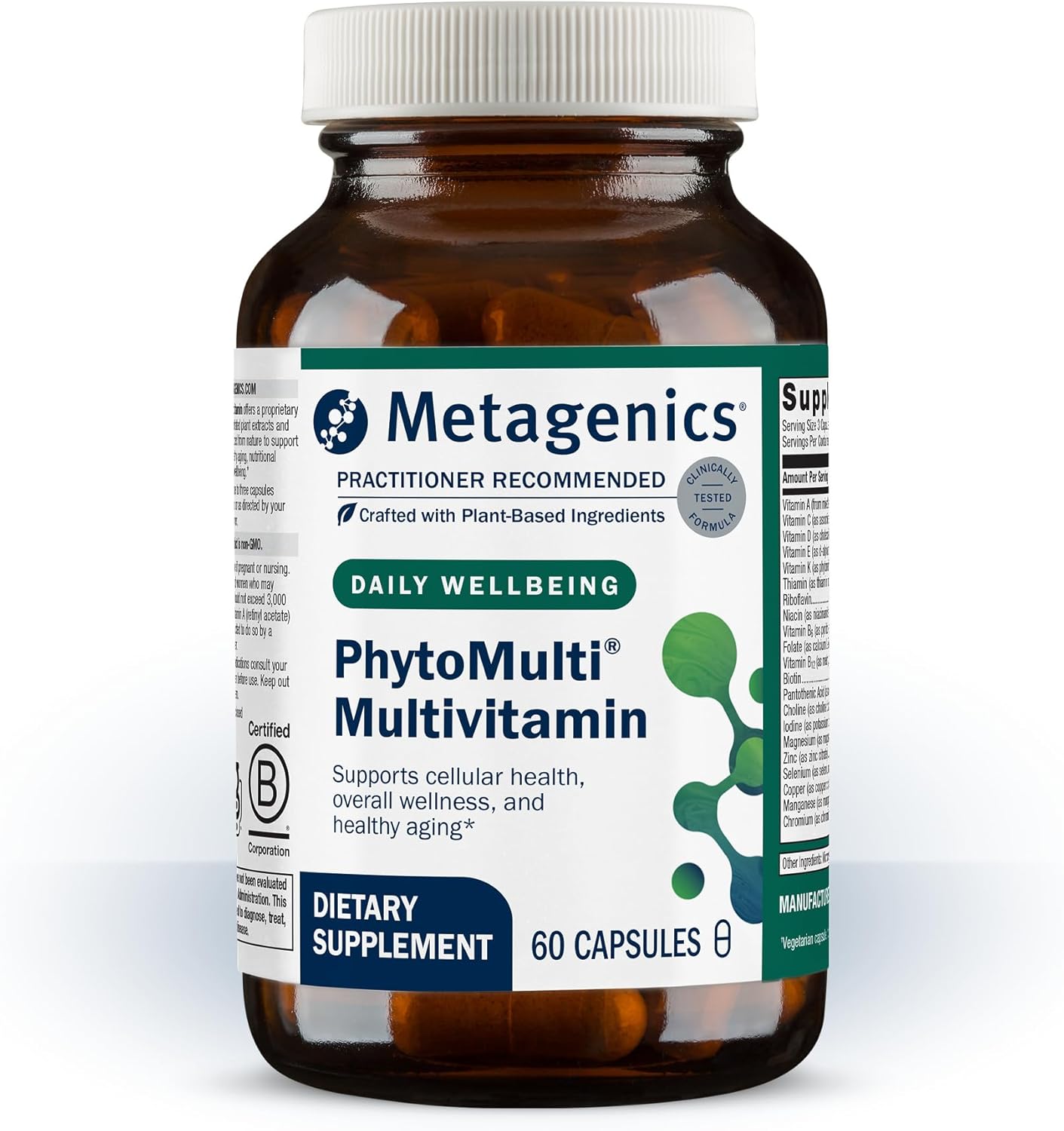 Metagenics PhytoMulti Multivitamin - 20+ Essential Vitamins & Minerals with Phytonutrients - Supports Healthy Aging, Cellular Health, Energy & Immune Function - Non-GMO & Gluten-Free - 60 Capsules