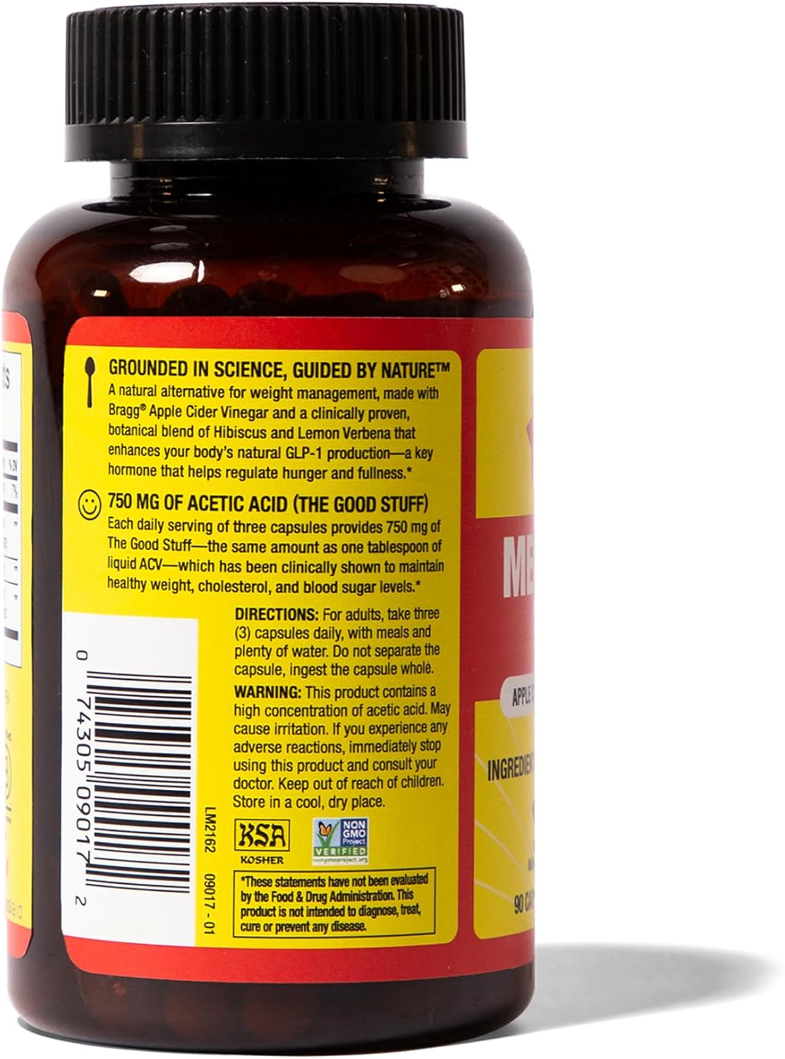 Bragg Metabolism Support Apple Cider Vinegar Capsules with Botanical Blend - 90 Capsules - Increased GLP-1 Support for Weight Management, Appetite Control, and Fullness - Image 5