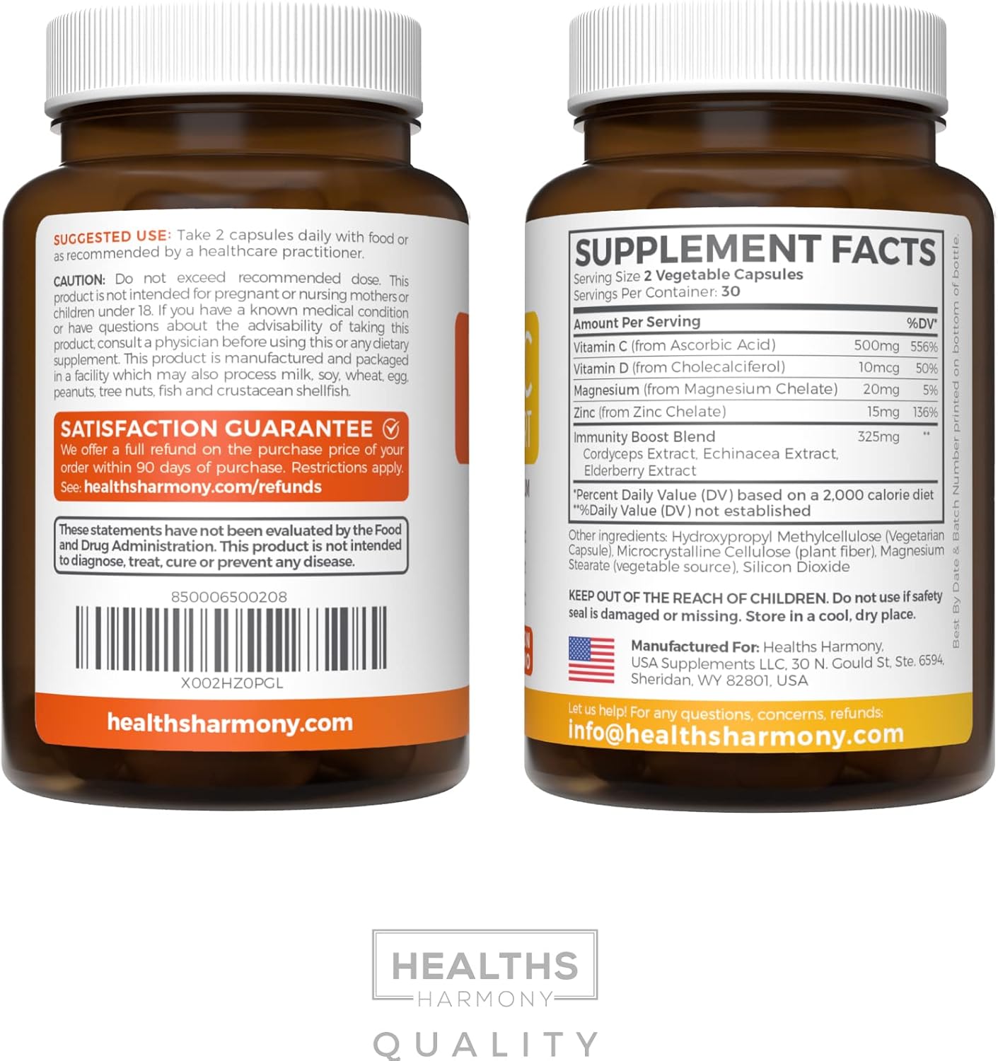 Vitamin C Immune Support Supplement - Immune Boost Blend with Elderberry Vitamin C and Zinc for Daily & Seasonal Support - Magnesium Zinc Vit C & D and Herbal Defense Complex (1 Month Supply) - Image 6