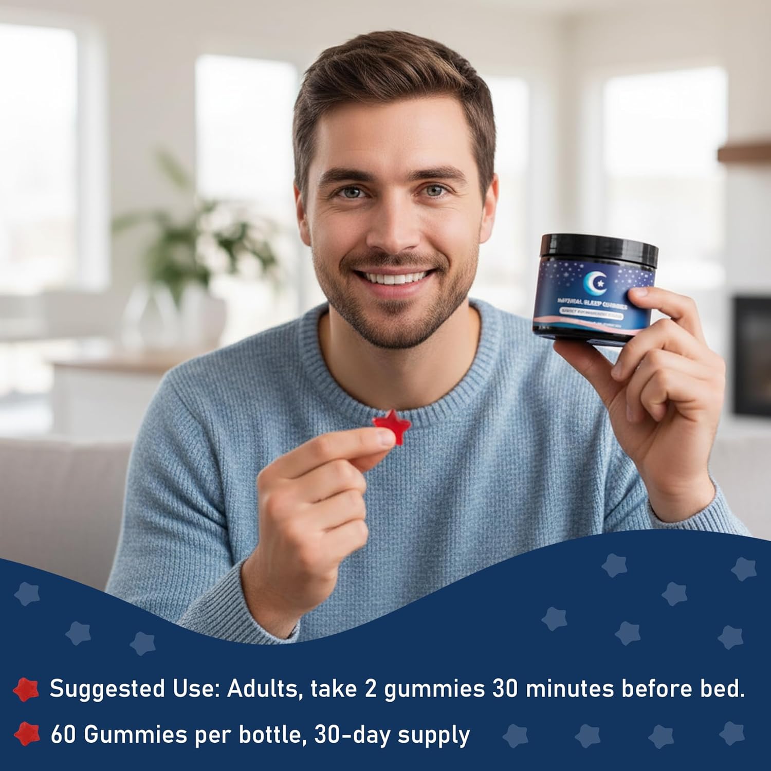 ZAYMAN Melatonin Free Sleep Gummies, Natural Sleep Aid Gummies with L-Theanine, Magnesium Glycinate, Valerian Root, Passionflower - Sugar Free, Strawberry Flavor, Vegan, 60 Count - Image 6