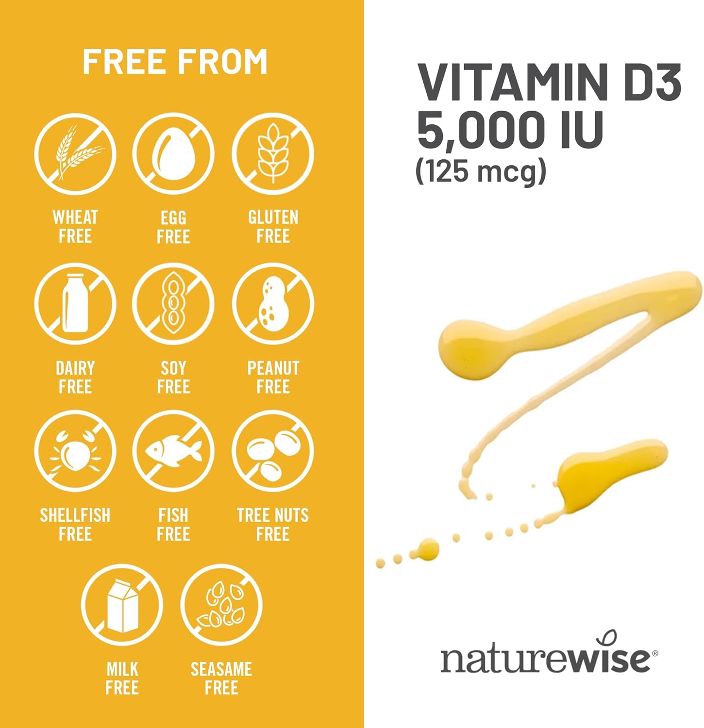 NatureWise Vitamin D3 5000iu (125 mcg) 1 Year Supply for Immune Support, Healthy Muscle Function, and Bone Health, Gluten Free in Organic Extra Virgin Olive Oil, (Mini Softgel), 360 Count - Image 7