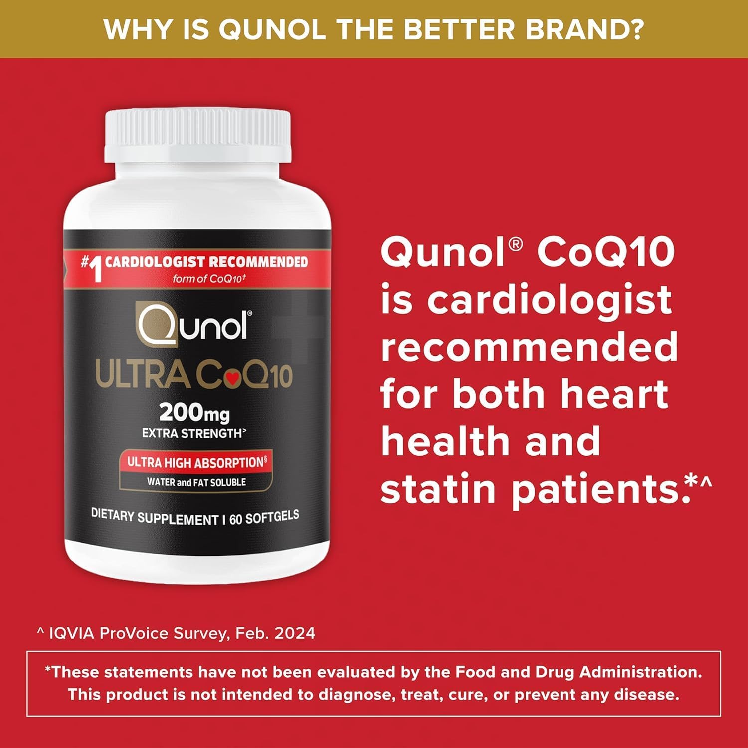 Qunol CoQ10 200mg Softgels, Ultra CoQ10 - Ultra High Absorption Coenzyme Q10 Supplements - Antioxidant Supplement for Vascular and Heart Health & Energy Production, 90 Count - Image 3