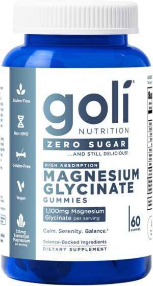 Goli Zero Sugar Magnesium Gummies &...