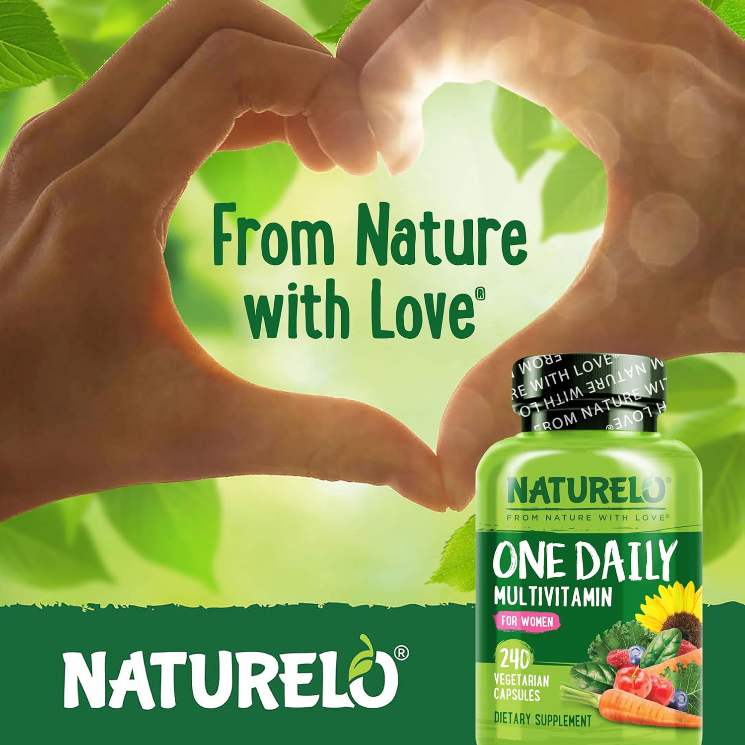 NATURELO One Daily Multivitamin for Women w/Vitamin B12, 240 Ct, Energy Support, Whole Food Daily Women Multivitamin Supplement, Nourish Hair/Skin/Nail, Non-GMO, No Soy, Gluten Free, 8 Month Supply - Image 7