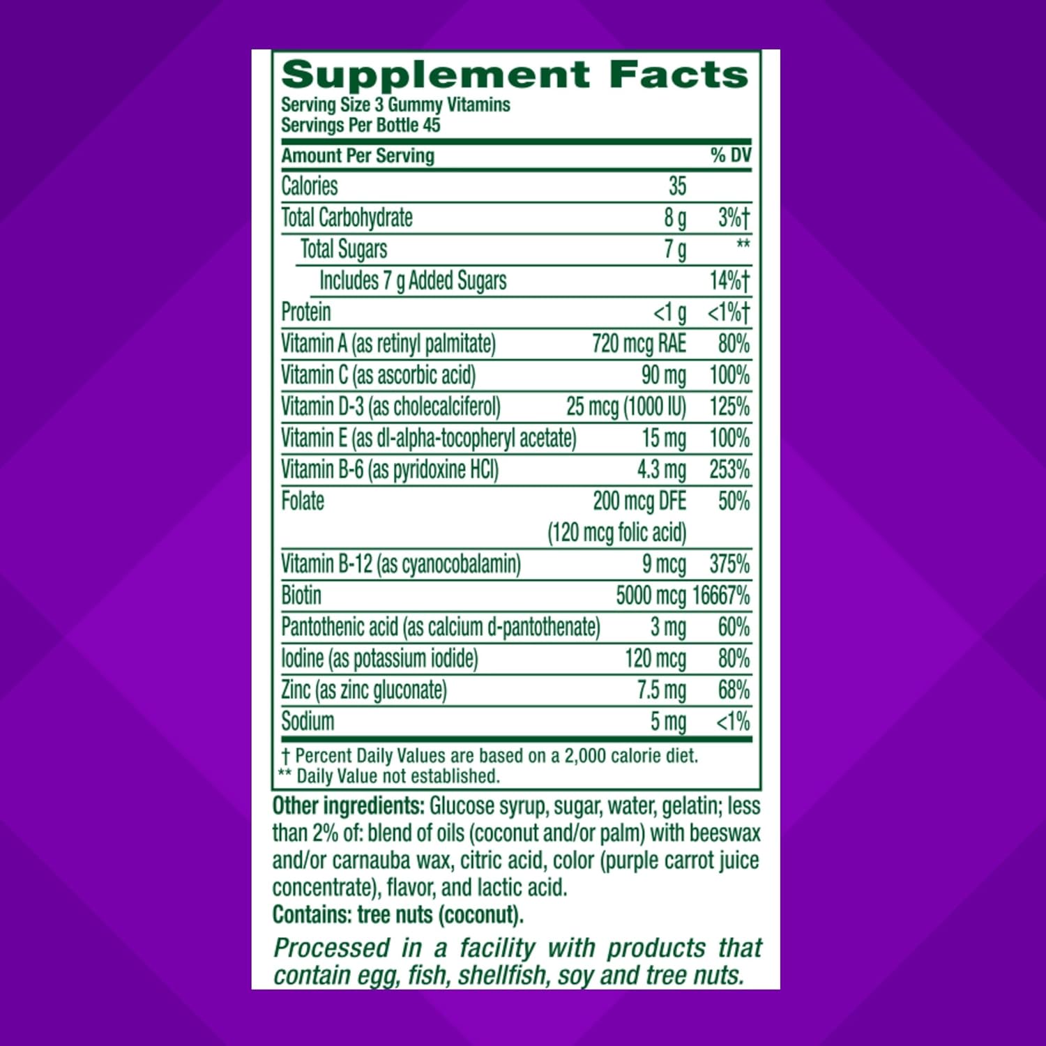 Vitafusion Gorgeous Hair, Skin & Nails Multivitamin Gummy Vitamins, plus Biotin and Antioxidant vitamins C&E, Raspberry Flavor, 135ct (45 day supply), from America’s Number One Gummy Vitamin Brand - Image 4