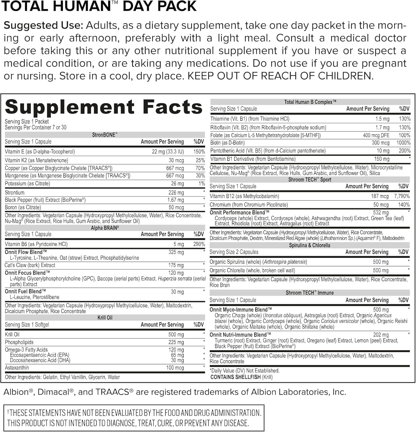 ONNIT Total Human Adult Multivitamin Comprehensive Capsule Packs with Day and Night Support, Daily Vitamin Packs for Men and Women, Dietary Supplement Capsules, 30-Day Supply, 60 Packs - Image 9