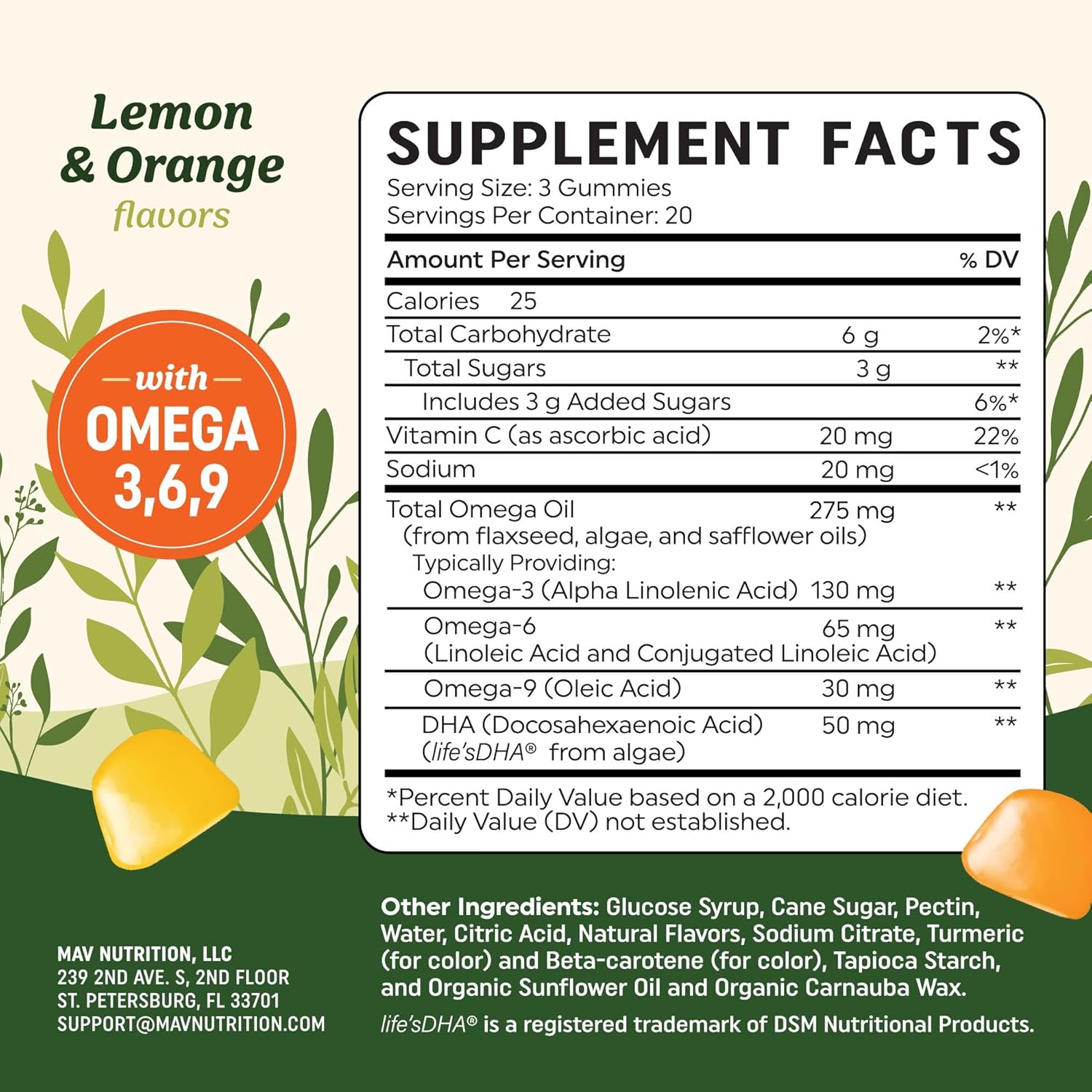 Omega 3 6 9 + DHA Gummies | Plant-Based Triple Omegas from Algae, Flaxseed & Safflower Oil | 50mg of DHA | Vegetarian, Non-GMO, Gluten-Free, Essential Fatty Acid Supplements for Adults | 60 Gummies - Image 5