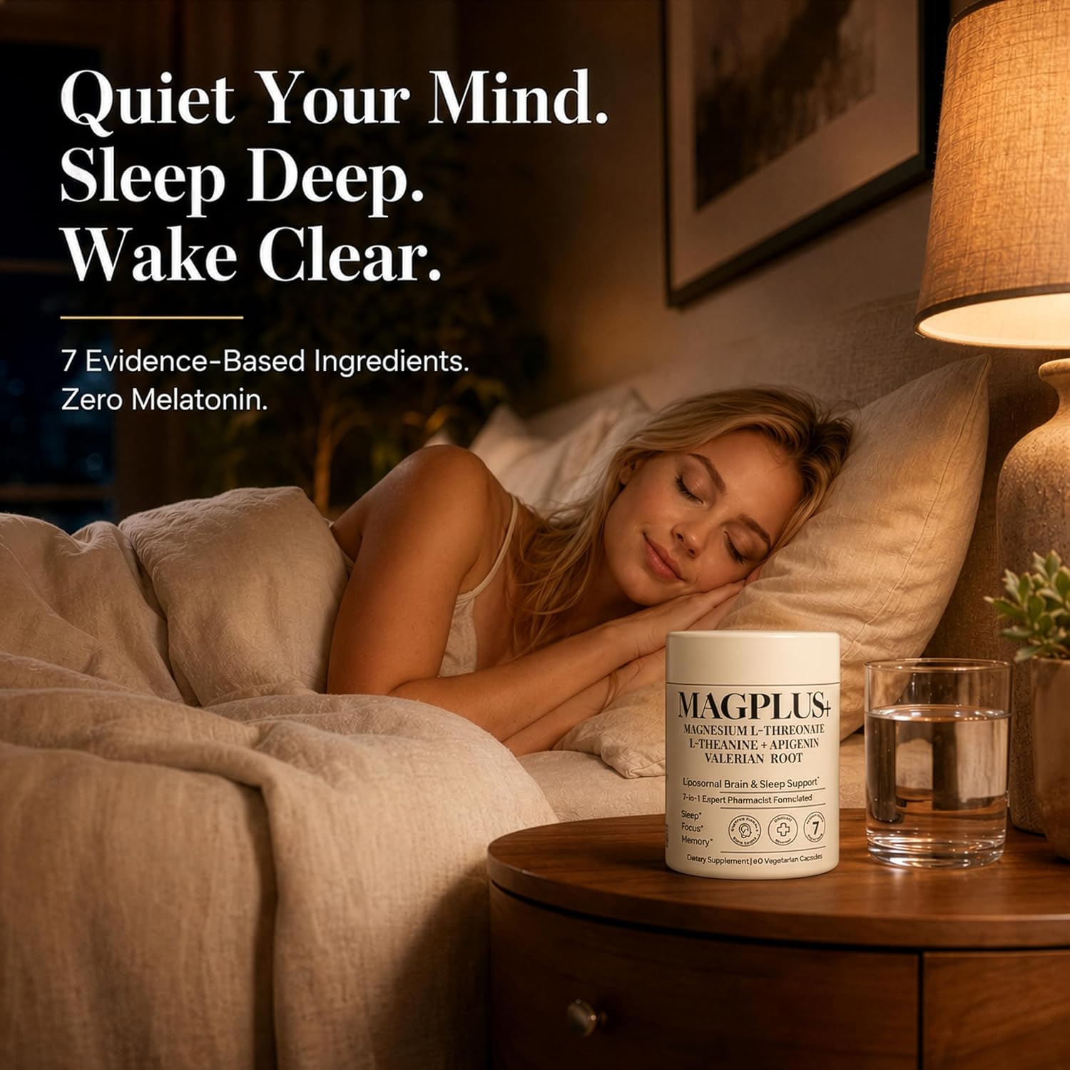 Magnesium L-Threonate with Apigenin, Valerian Root & L-Theanine – No Melatonin Restful Sleep & Brain Supplement – Clinically Studied 7-Ingredient Formula – Memory & Focus – 60 Capsules - Image 10