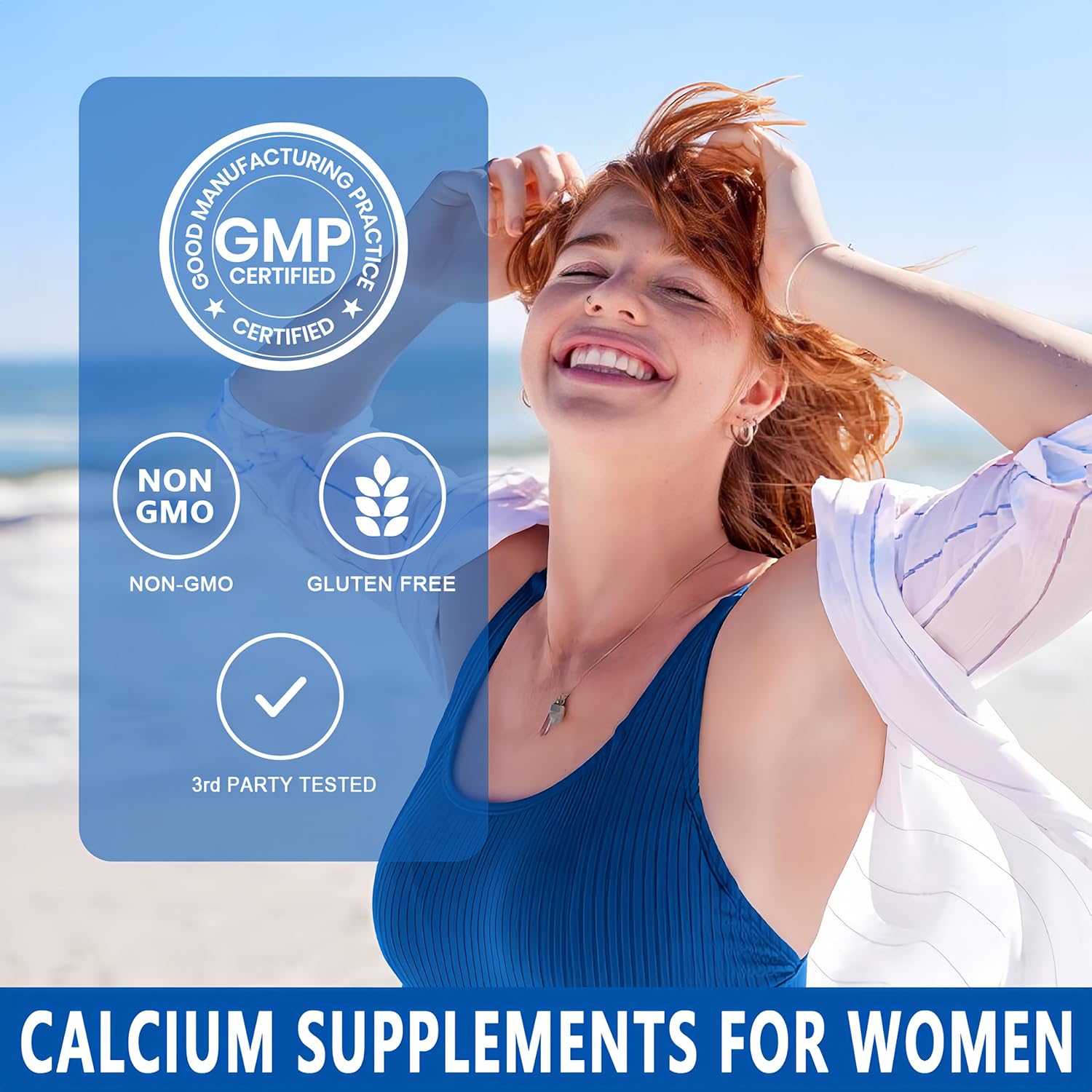 Calcium Supplements for Women - Calcium 1200 mg with Vitamin D3 & K2 - High Absorption Extra Strength Calcium Citrate for Bone Health, Strength, Density, Muscle, Heart Support - Slow Release, Non-GMO - Image 5