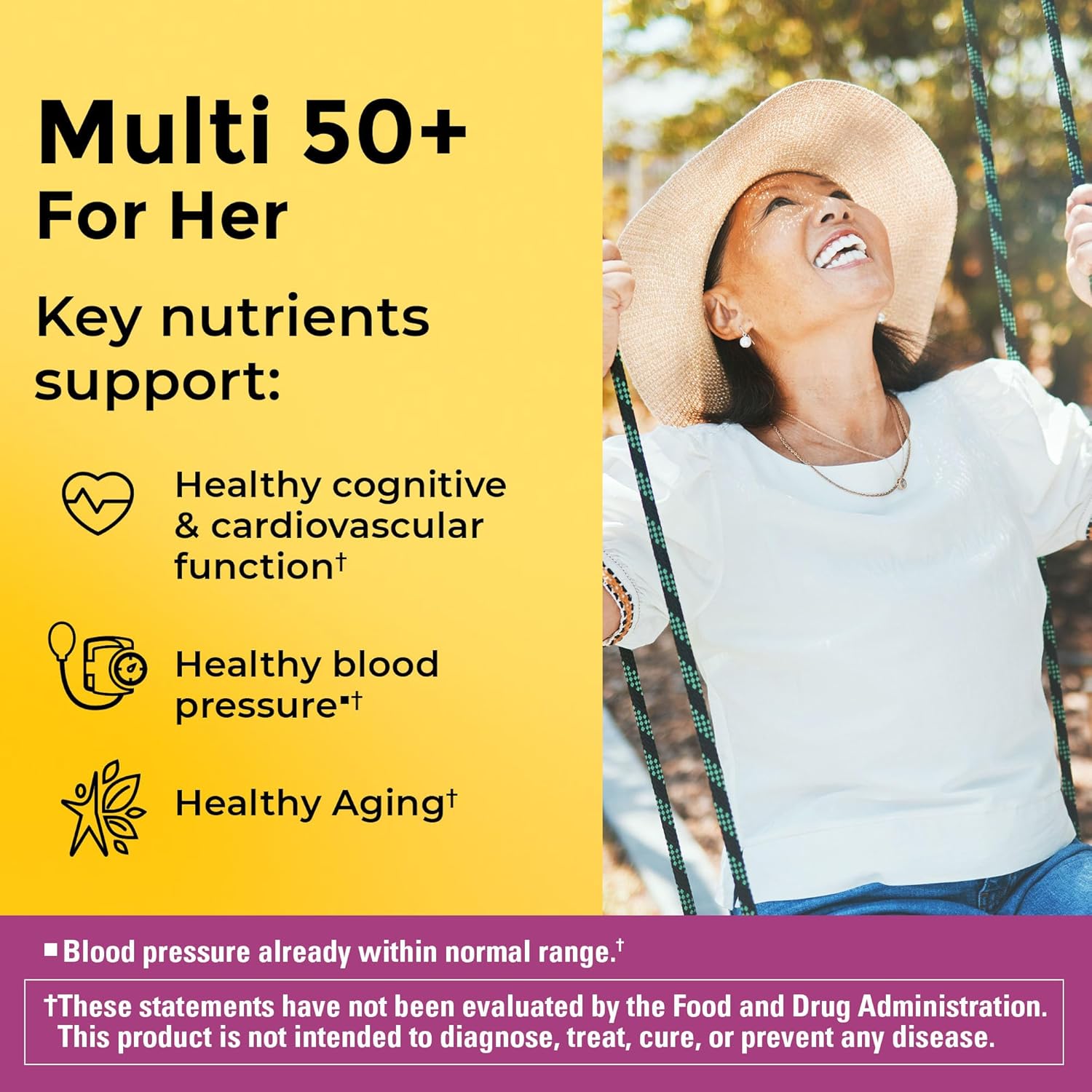 Nature Made Multivitamin For Women 50+ No Iron, Multivitamins for Women 50 Plus, Daily Nutritional Support, Nature Made Multi Vitamins, 90 Tablets, 90 Day Supply - Image 2