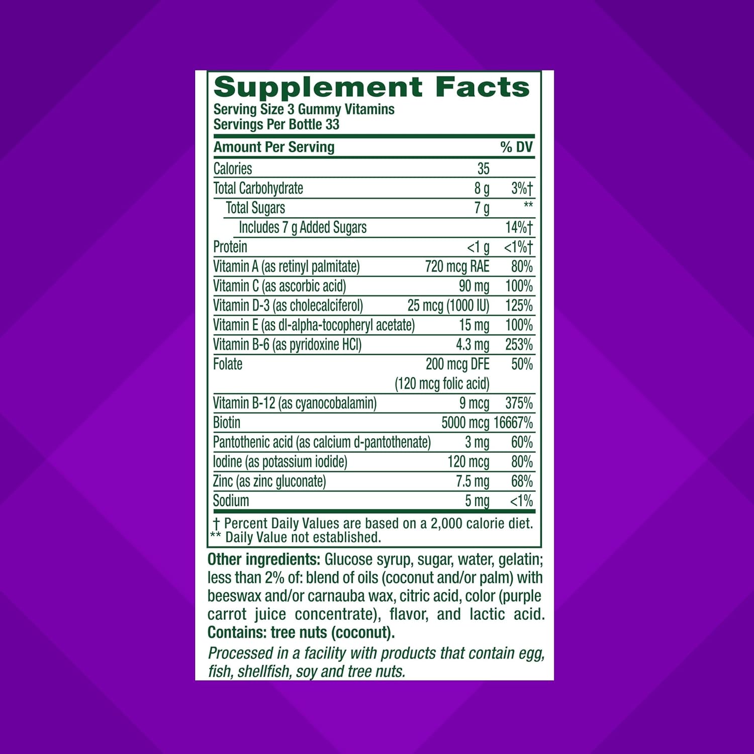 Vitafusion Gorgeous Hair, Skin Nails Multivitamin Gummy Vitamins, plus Biotin and Antioxidant vitamins CE, Raspberry Flavor, 100ct (33 day supply), from America’s Number One Gummy Vitamin Brand - Image 4
