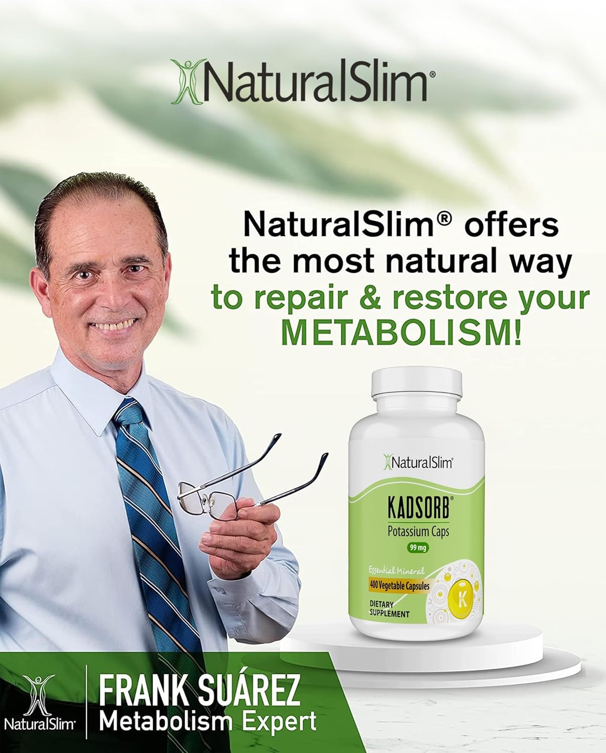 NaturalSlim Natural Potassium Citrate Gluconate 99 mg - Kadsorb Supports Electrolyte Balance & Normal pH - Absorbable Potassium Supplements with Essential Minerals - Non GMO 400 Capsules 1 Pack - Image 7