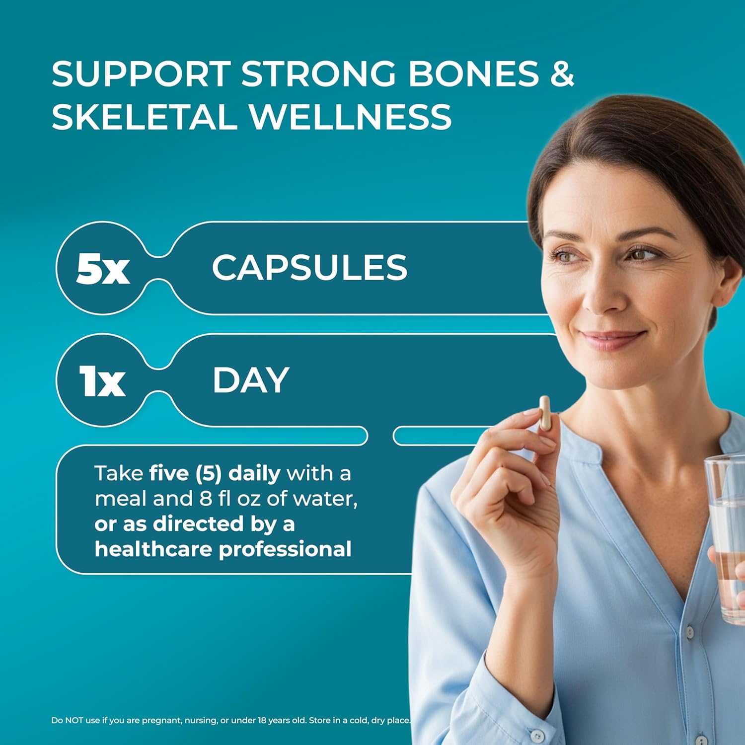 PUREHEALTH RESEARCH Bone Health Formula - for Bones, Joint & Skeletal Wellness - with Calcium, Magnesium, Zinc, Copper, Manganese, Potassium, Vitamin K2, D3, C & More for Women & Men - 150 Capsules - Image 5