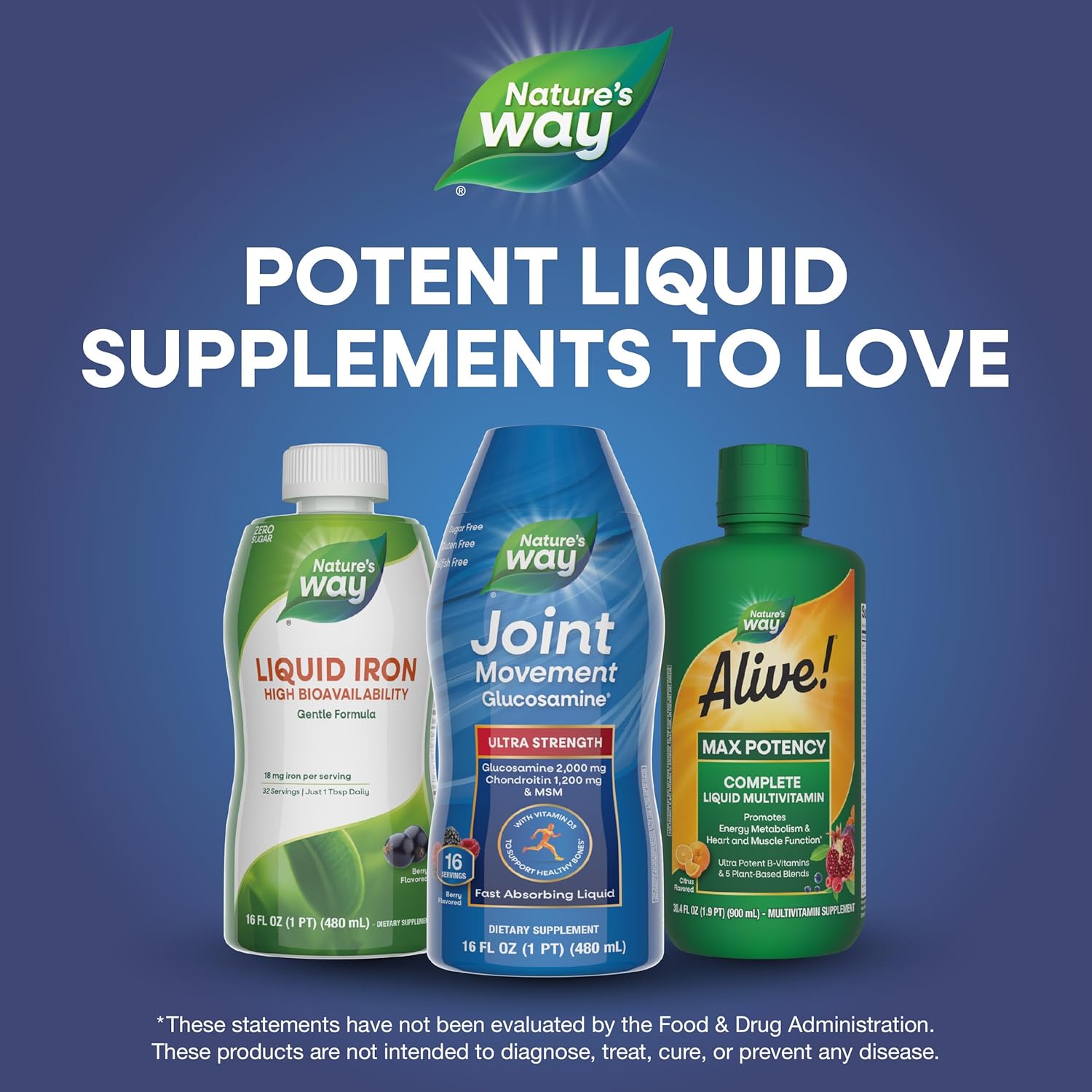 Nature's Way Ultra-Strength Joint Movement Glucosamine Liquid, Glucosamine, Chondroitin, MSM with Vitamin D3 & Hyaluronic Acid, Fast-Absorbing Liquid, Joint Support Supplement*, Berry Flavored, 16 Oz - Image 8