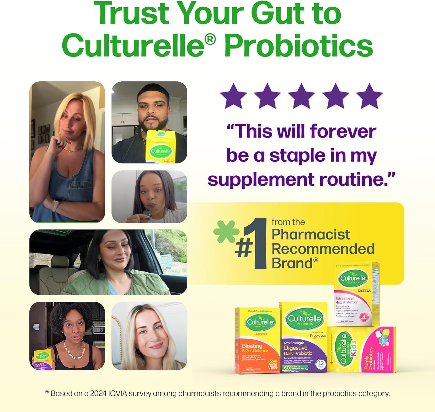Culturelle Pro Strength Daily Probiotics For Digestive Health (2 Month Supply) with Prebiotics for Women & Men, Supports Occasional Diarrhea, Gas & Bloating, Gluten & Soy Free, 60 Count - Image 8