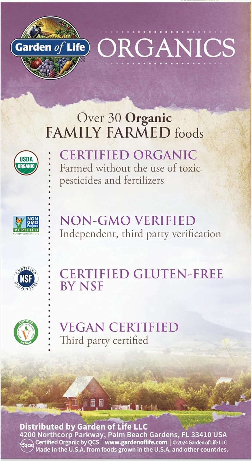 Garden of Life Organics Multivitamin for Women - Women's Once Daily Multi - Whole Food Multi with Iron, Biotin, Vegan Organic Womens Multivitamin for Health, Energy Hair Skin and Nails, 30 Tablets - Image 9
