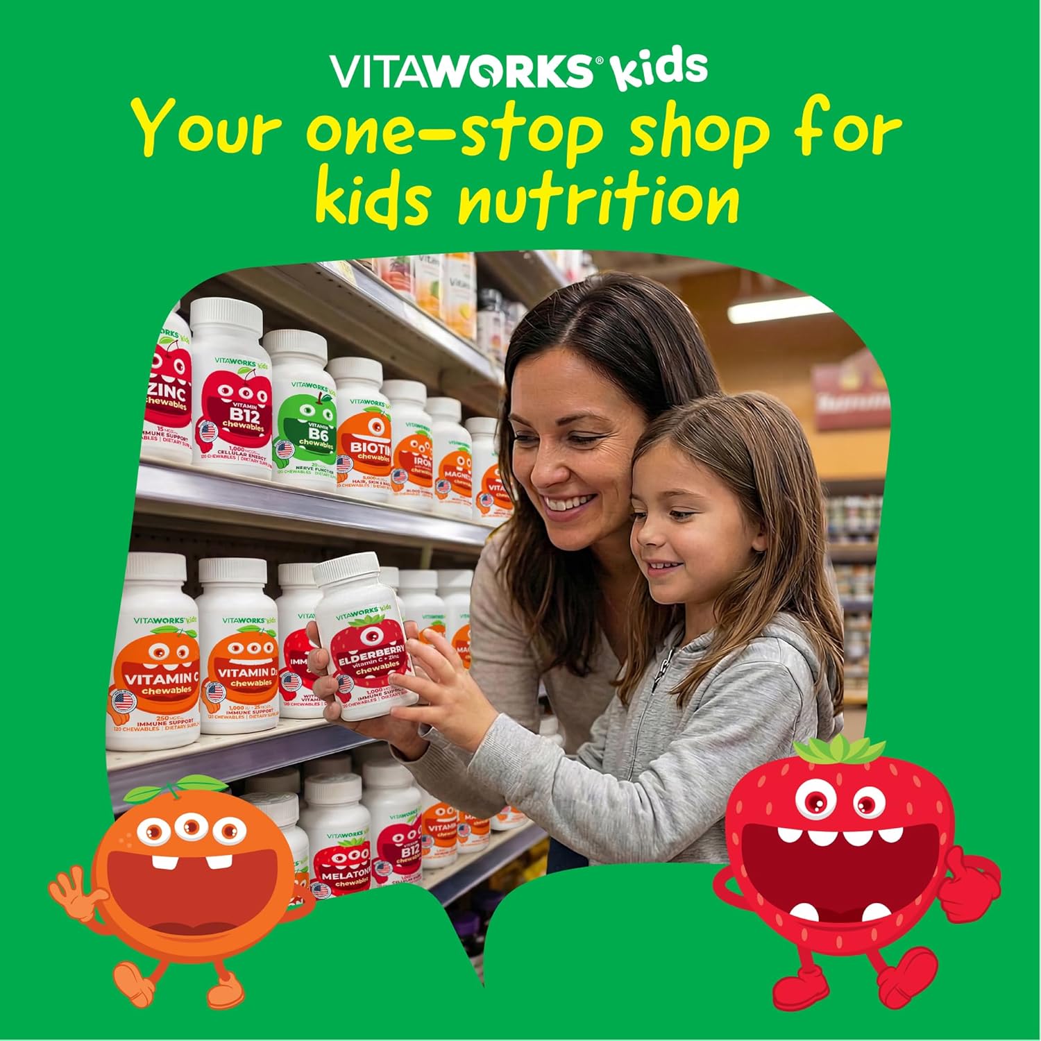 Kids Multivitamin with Iron & Minerals Chewable Tablets - Mixed Fruit Flavor - Vegetarian, GMO-Free, Nut Free - Dietary Supplement - Digestive Support for Children - 120 Chewables - Image 9