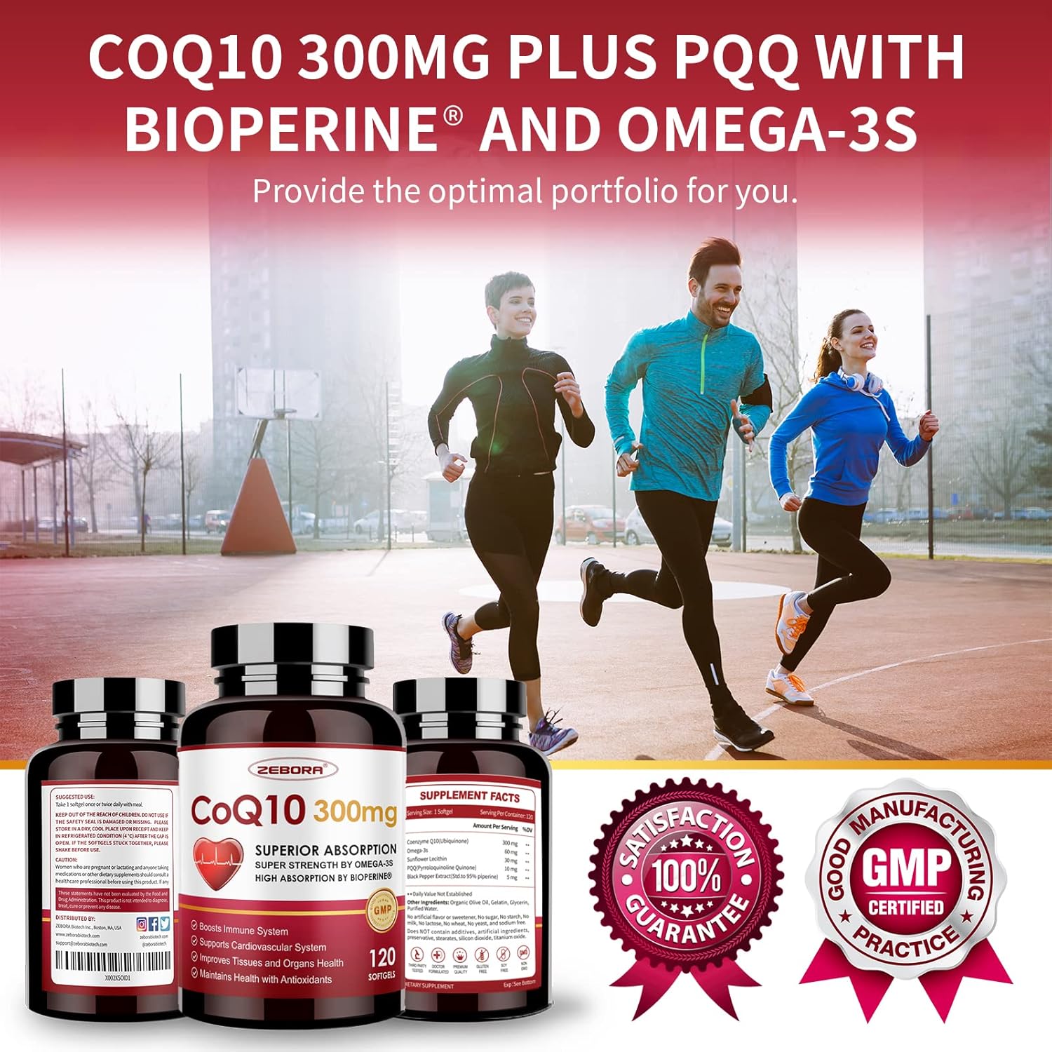 ZEBORA CoQ10-300mg-Softgels with PQQ, BioPerine & Omega-3, 120 Servings Coenzyme Q10 (Ubiquinone) Supplement for High-Absorption, Powerful-Antioxidant, Support Heart-Health & Energy-Production - Image 7