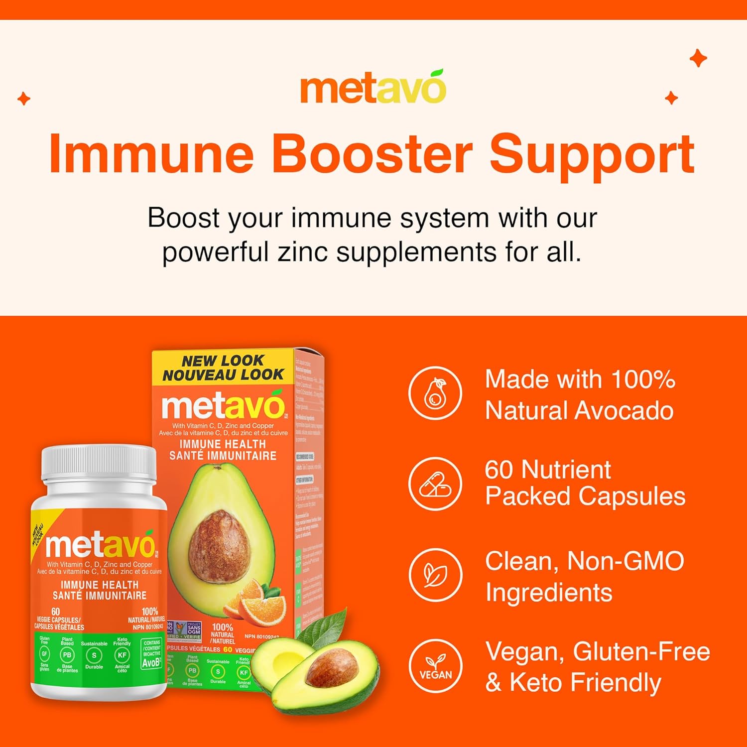 Metavo Immune Health - Natural Immune Support Supplement, Essential Zinc Supplements for Men & Women Enriched with Vitamin C, D & Copper, 60 Vegan Capsules, 30 Servings - Image 3