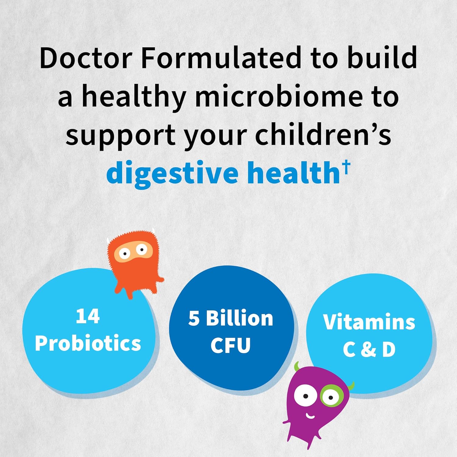 Garden of Life Dr. Formulated Probiotics Organic Kids+ plus Vitamin C & D - Berry Cherry - Gluten, Dairy & Soy Free Immune & Digestive Health Supplement, No Added Sugar, 30 Chewables (Shelf Stable) - Image 3