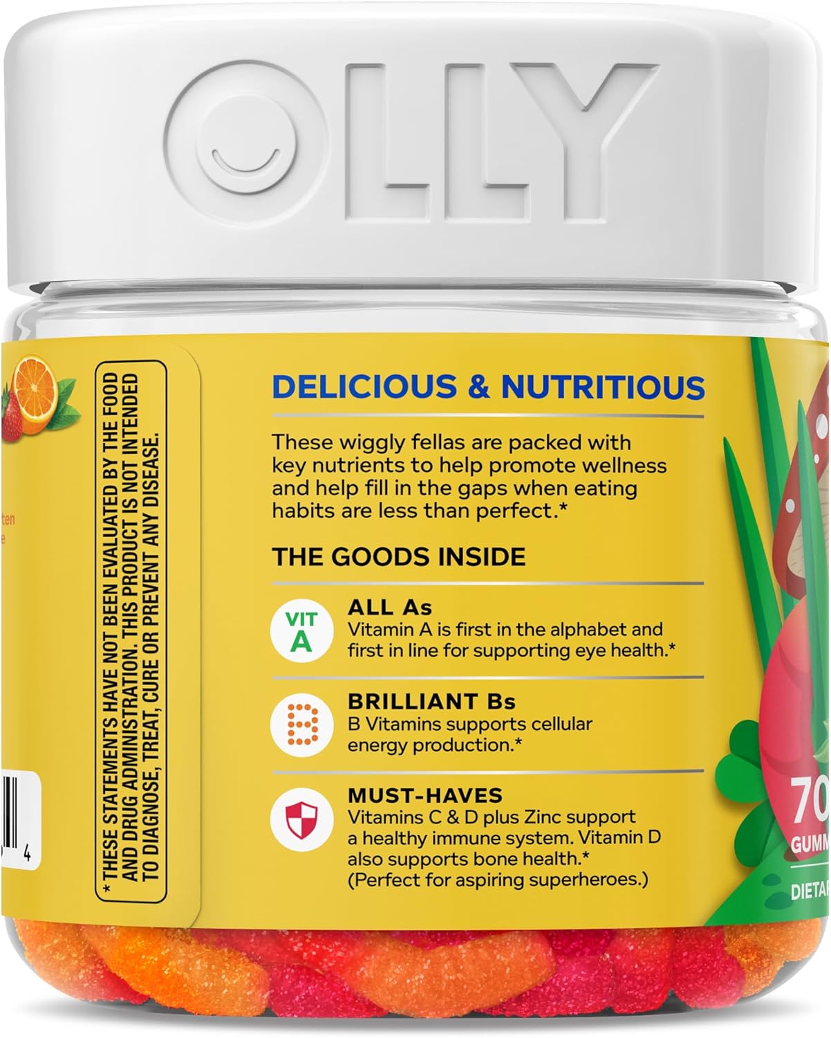 OLLY Kids Multivitamin Gummy, Overall Health and Immune Support,* Vitamins and Minerals A, C, D, E, Bs and Zinc, Kids Chewable Supplement, Sour Fruity Punch Flavored, 70 or 35 Day Supply - 70 Count - Image 10