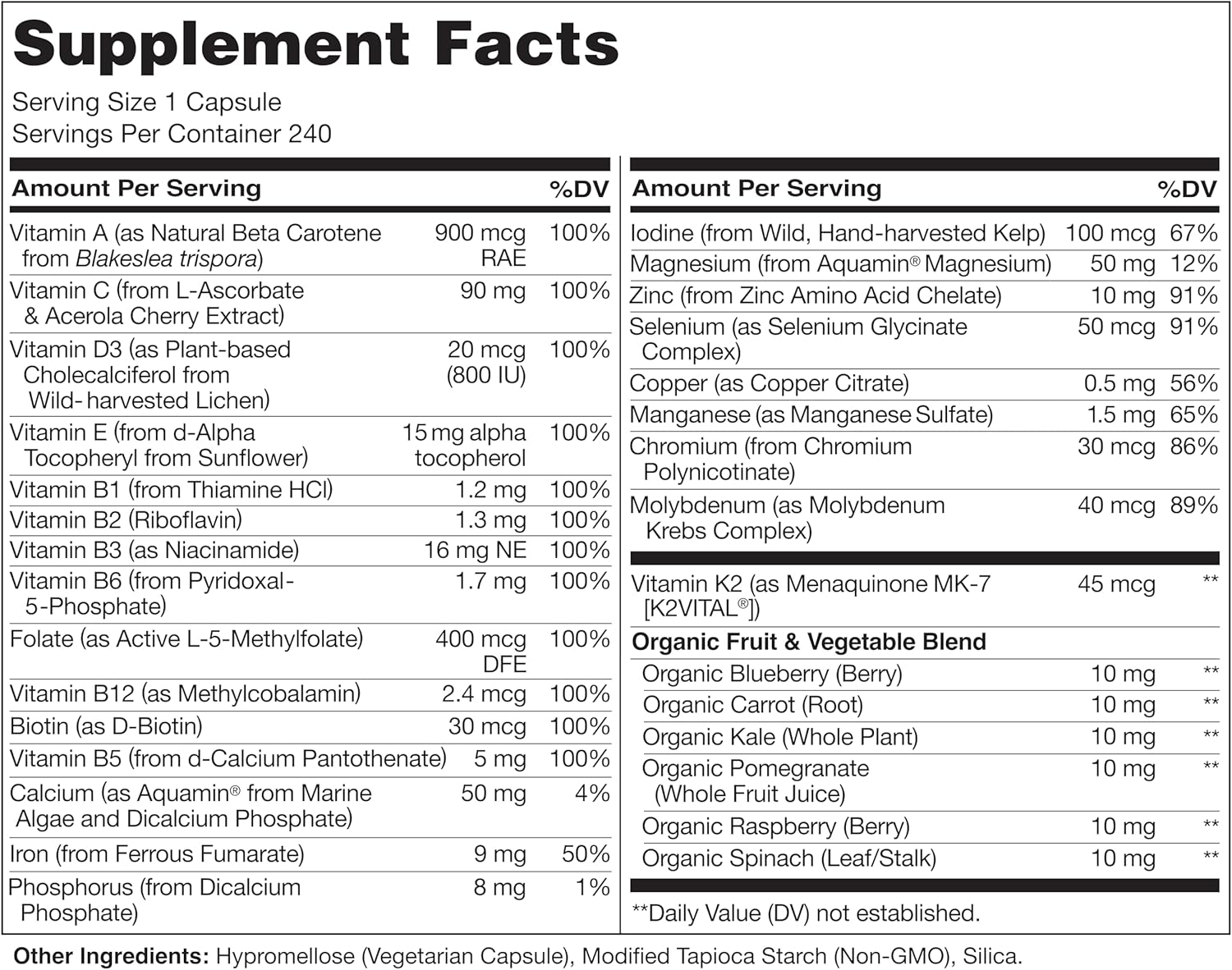 NATURELO One Daily Multivitamin for Women w/Vitamin B12, 240 Ct, Energy Support, Whole Food Daily Women Multivitamin Supplement, Nourish Hair/Skin/Nail, Non-GMO, No Soy, Gluten Free, 8 Month Supply - Image 3