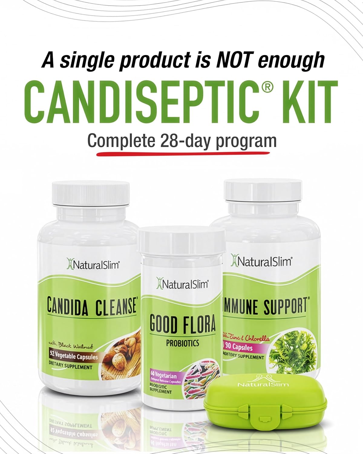 NaturalSlim Candispetic Kit -Advanced Candida Cleanse & Gut Health Support System - Promotes Metabolism, Energy, Healthy Body Composition & Flora Balance with Oregano Oil, Probiotics and Magnesium 1pk - Image 3