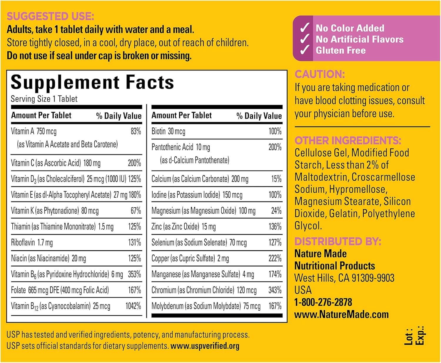 Nature Made Multivitamin For Women 50+ No Iron, Multivitamins for Women 50 Plus, Daily Nutritional Support, Nature Made Multi Vitamins, 90 Tablets, 90 Day Supply - Image 5