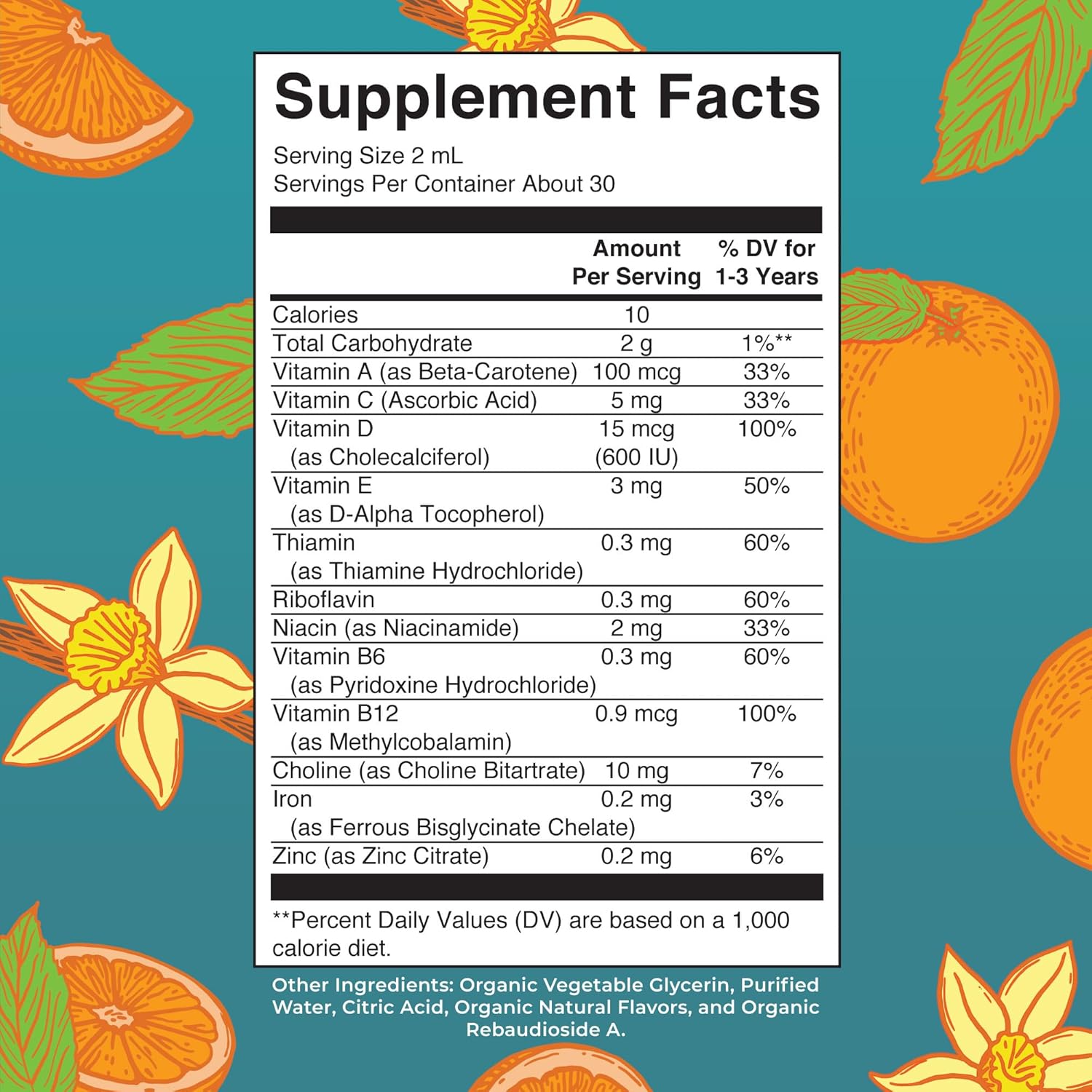 MARYRUTH'S Organics Multivitamin & Multimineral with Iron for Toddlers | USDA Organic | Sugar Free | Multivitamin Liquid Drops for Kids Ages 1-3 | Immune Support | Vegan | Non-GMO | 2 Fl Oz - Image 2