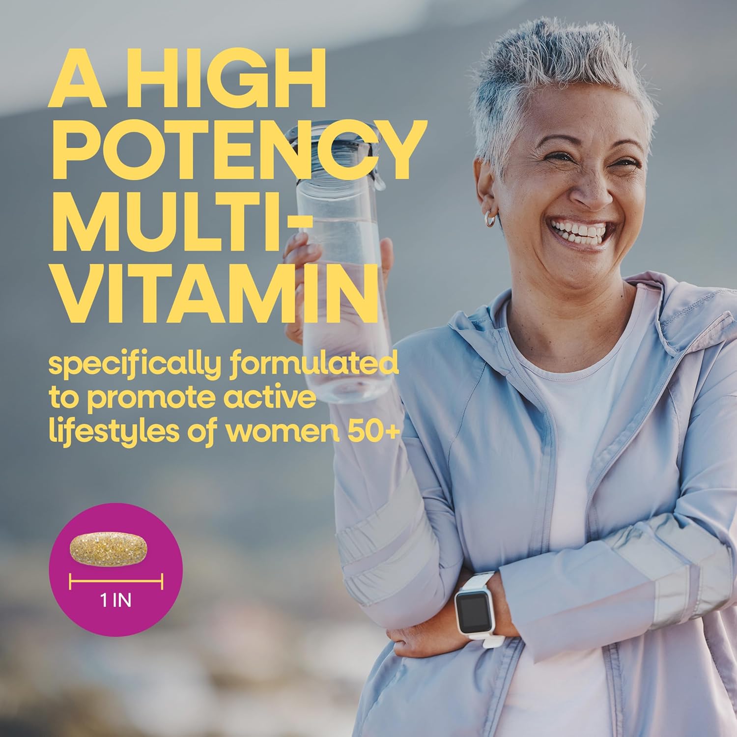 Nature's Way Alive! Ultra Potency Multivitamin for Women 50 Plus, Complete High Potency Formula with Vitamin D3, C, E, Methylated B12, Supports, Heart, Brain, and Bone Health*, 60 Tablets - Image 2