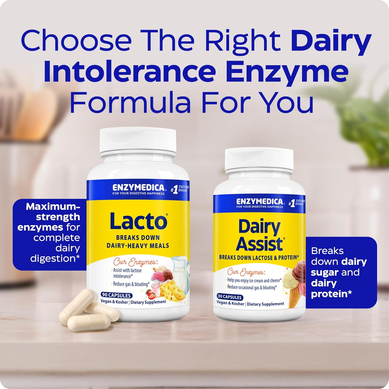 Enzymedica Lacto Digestive Enzymes for Men & Women - Lactose Intolerance Support Supplement with Lactase Enzyme, Breaks Down Dairy Heavy Meals, Helps Reduce Gas & Bloating, Gluten Free - 90 Caps - Image 8