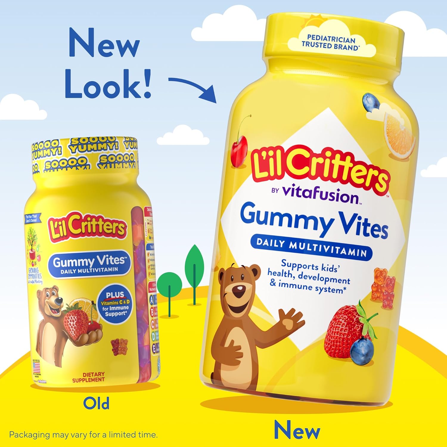 L'il Critters Gummy Vites Daily Kids Multivitamins Assorted Fruit Flavors for Ages 2+ Toddlers & Kids, Gummy Vitamin with Vitamin C and D, 95-190 Day Supply, 190 Gummies - Image 2