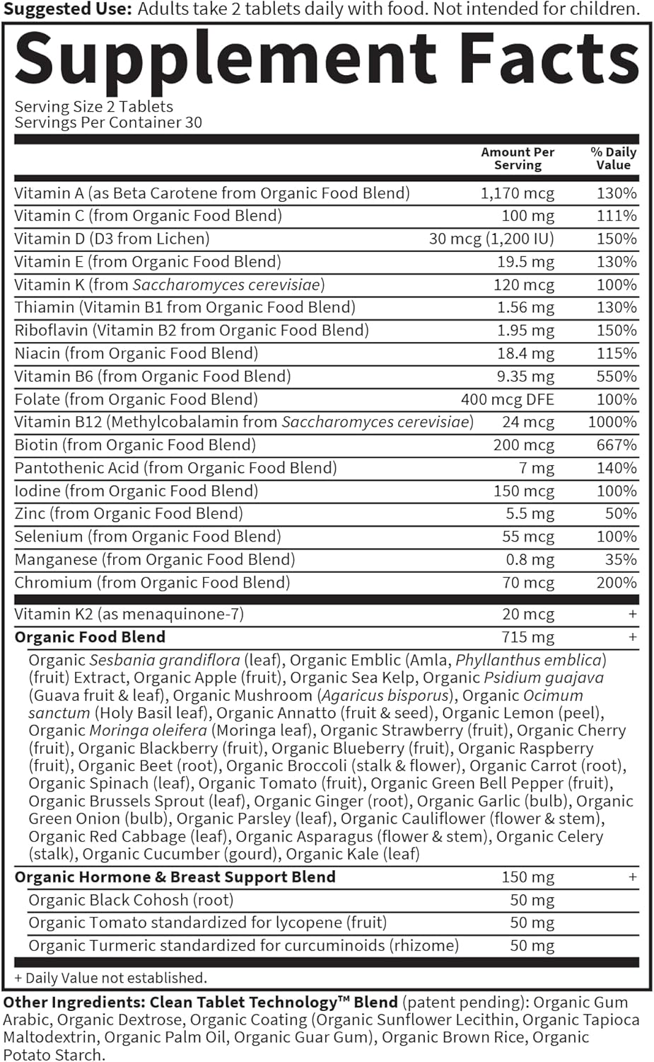 Garden of Life Organics Vitamins for Women 40+ - 60 Tablets, Womens Multi 40+, Vegan Vitamins for Women Over 40, Hormone & Breast Health Support Blend, Whole Food Womens Multivitamin - Image 5