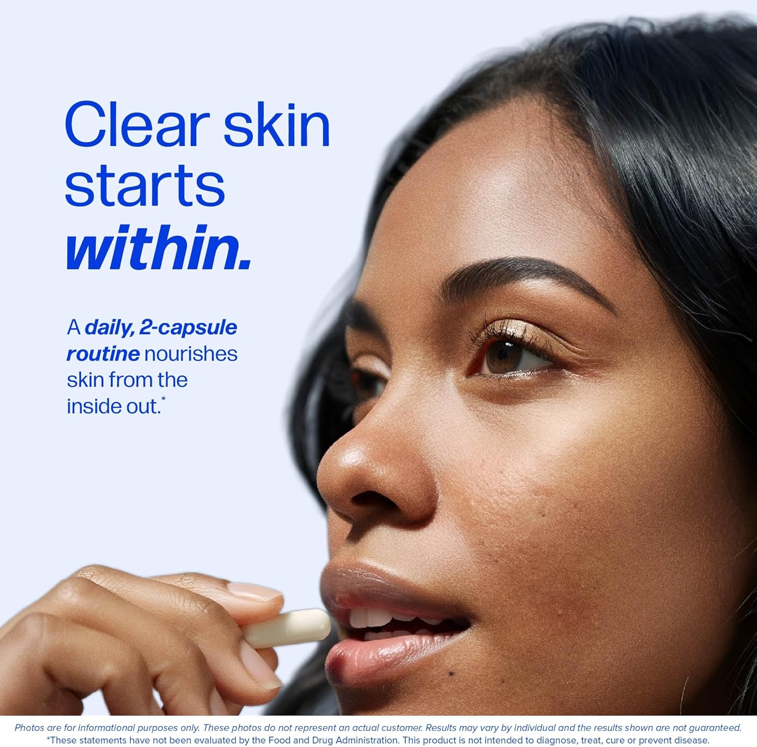 Clear Skin Supplement with Zinc, DIM & Probiotics | 3-in-1 Hormone, Gut & Complexion Support | Triple Action Hyaluronic Acid, Niaciminide & Vitamins for Skin Balance, Glow & Health Support | 60 Ct - Image 2
