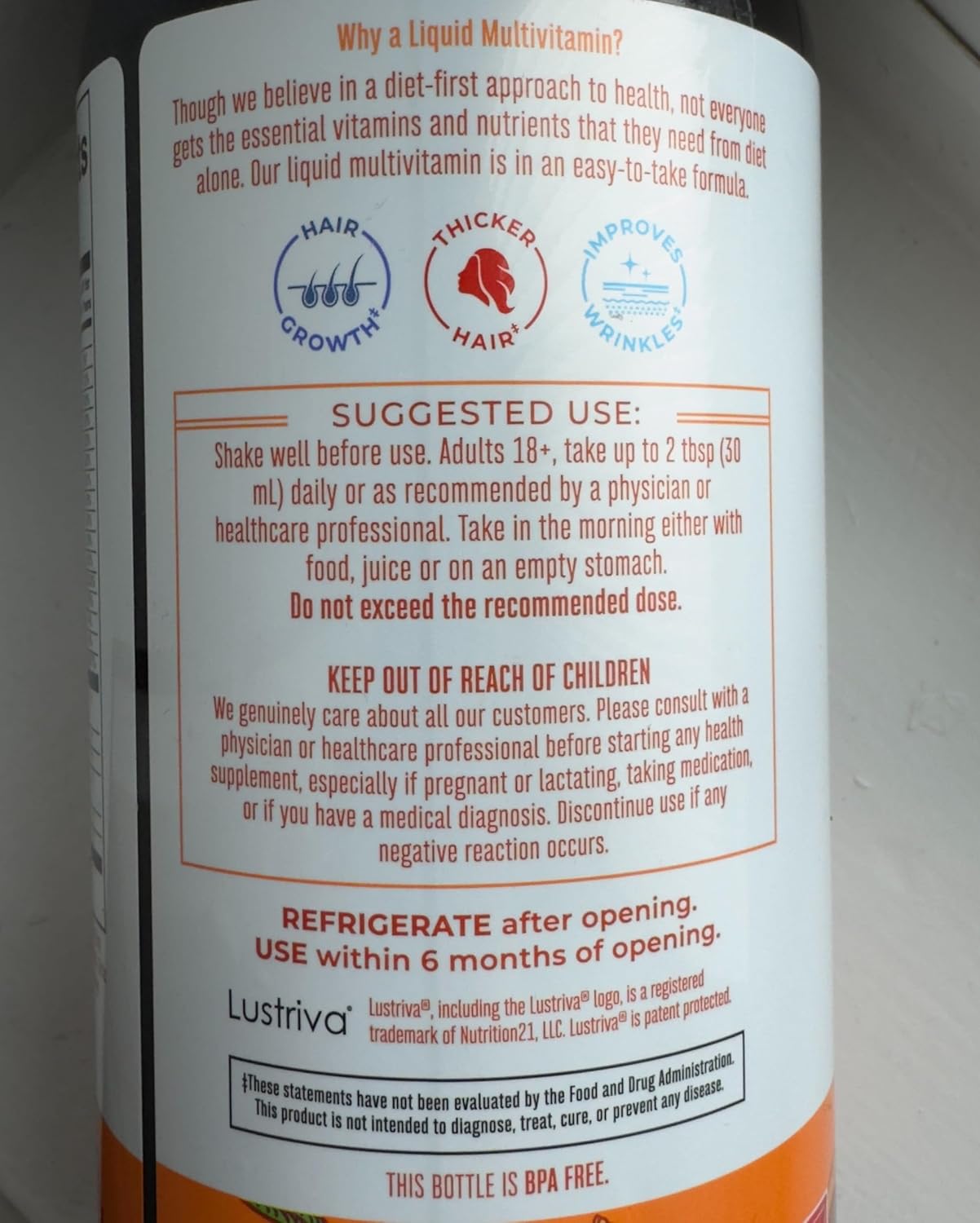 MARYRUTH'S Liquid Multivitamin + Hair Growth | Clinically Tested in Women for Thicker Hair & Facial Wrinkles | Biotin 10000mcg | Lustriva Hair Growth Supplements | Skin Care | Ages 18+ | 30 Fl Oz - Image 12